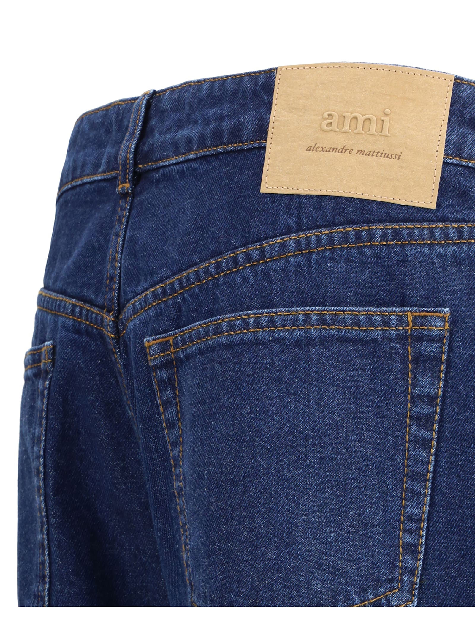 Ami Alexandre Mattiussi Ami Paris Men Wide Leg Denim Jeans In Blue