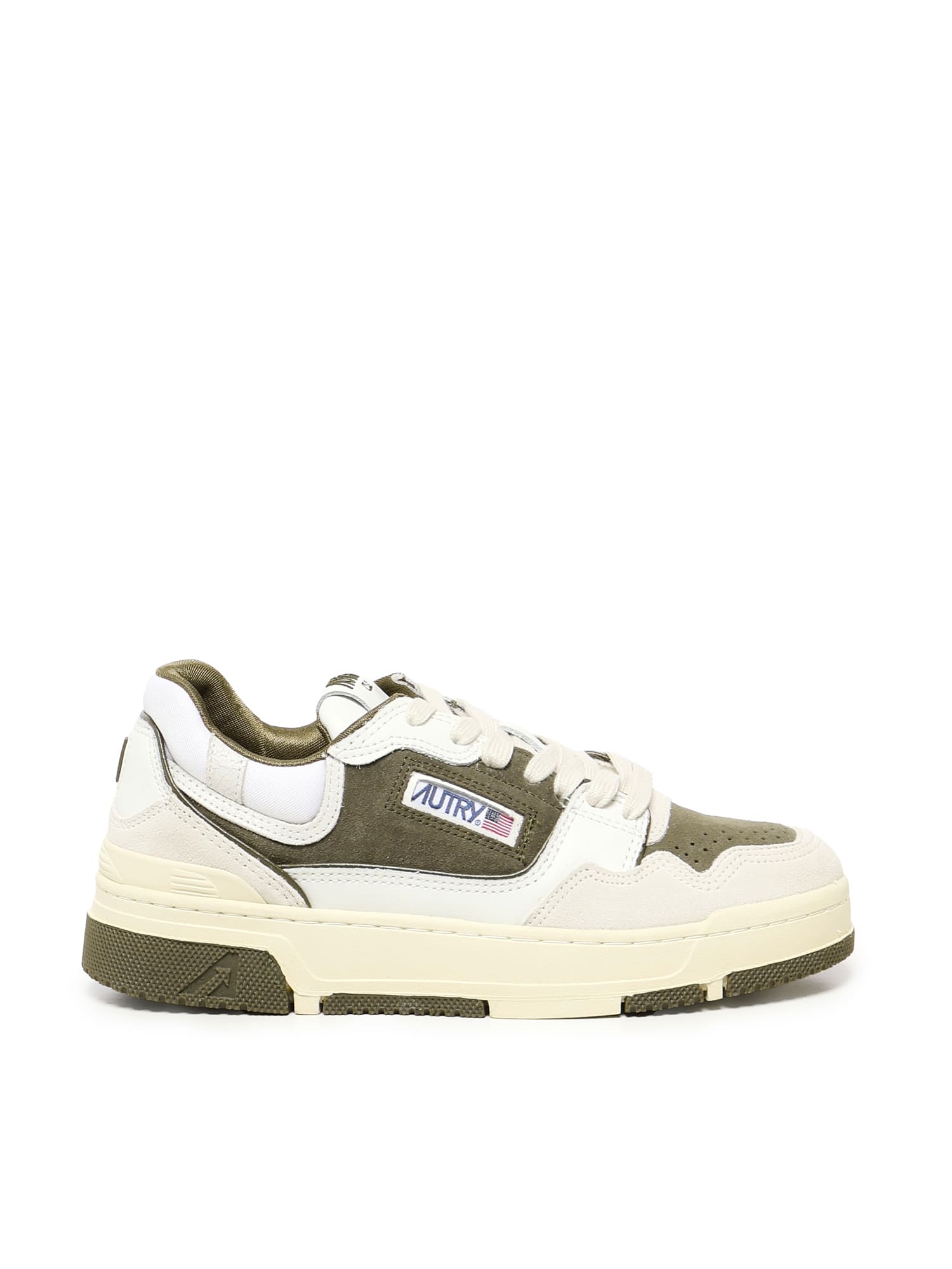 Autry Leather Panelled Trainers In Multi