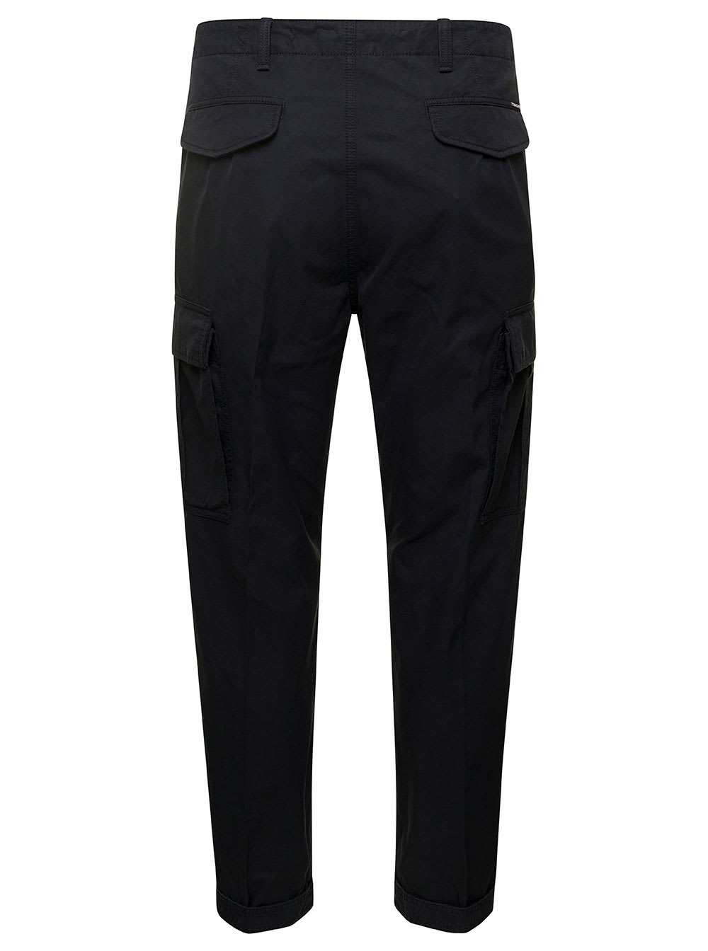 Shop Tom Ford Black Straight Leg Cargo Pants In Cotton Man