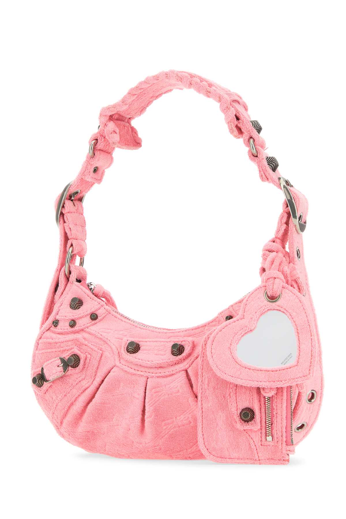 Shop Balenciaga Pink Terry Fabric Le Cagole Xs Shoulder Bag In 5812