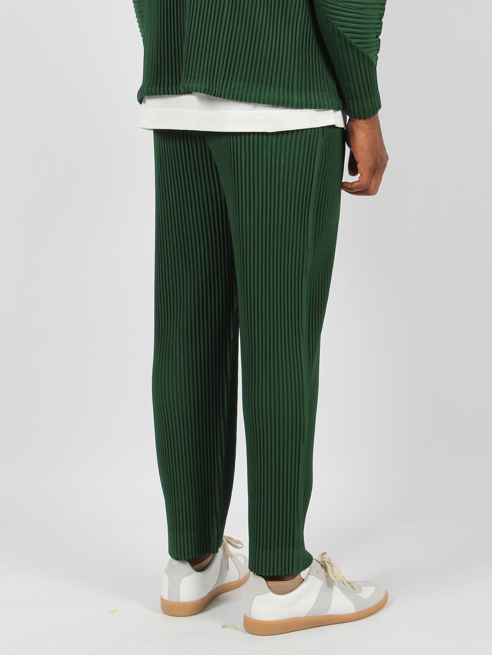 Shop Issey Miyake Tailored Pleats 1 Trousers In Green