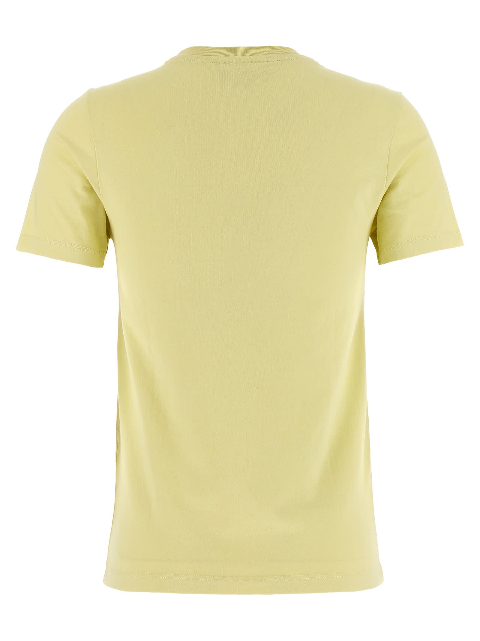 Shop Maison Kitsuné Fox Head T-shirt In Yellow