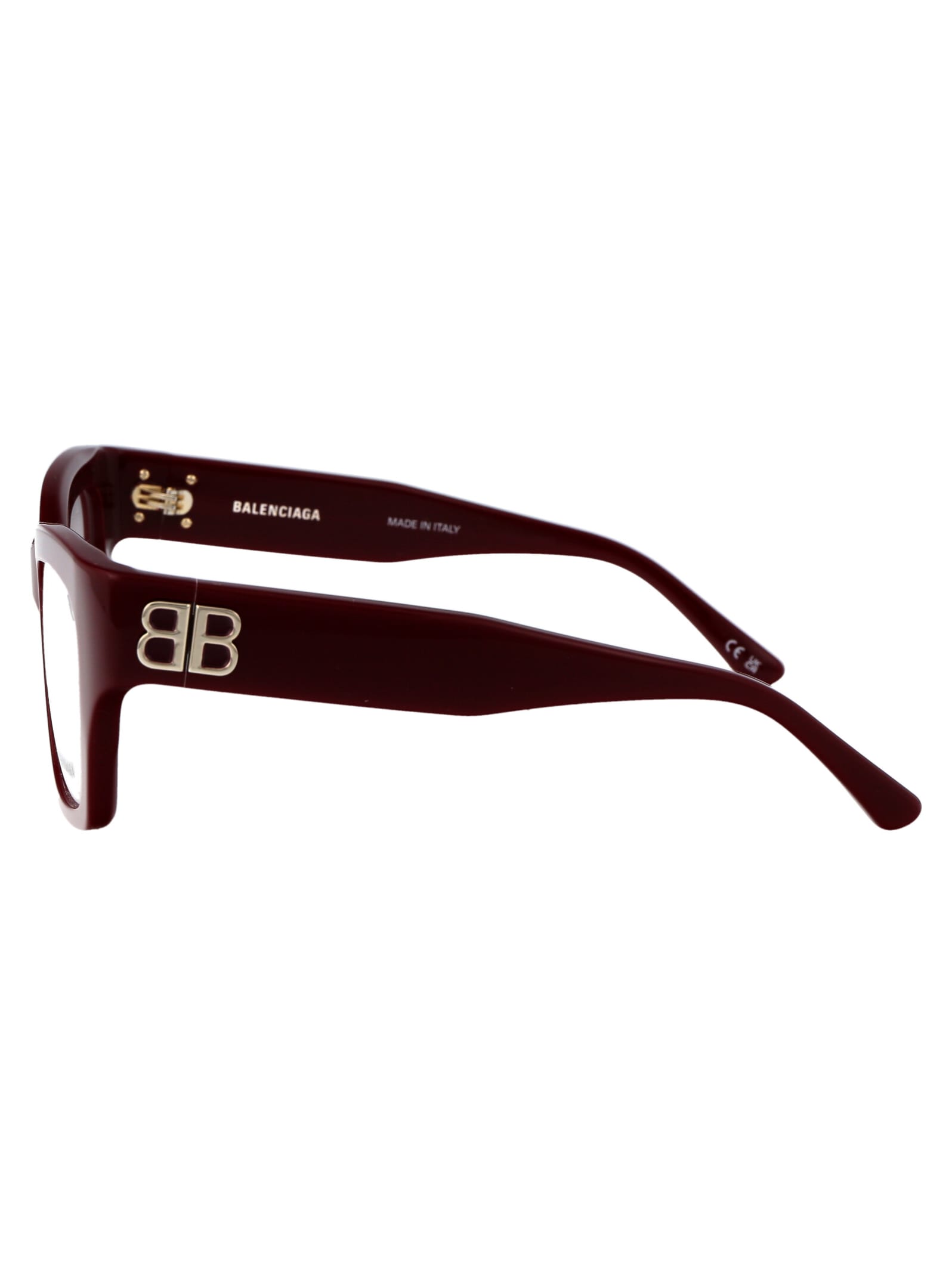 Shop Balenciaga Bb0325o Glasses In 009 Burgundy Burgundy Transparent
