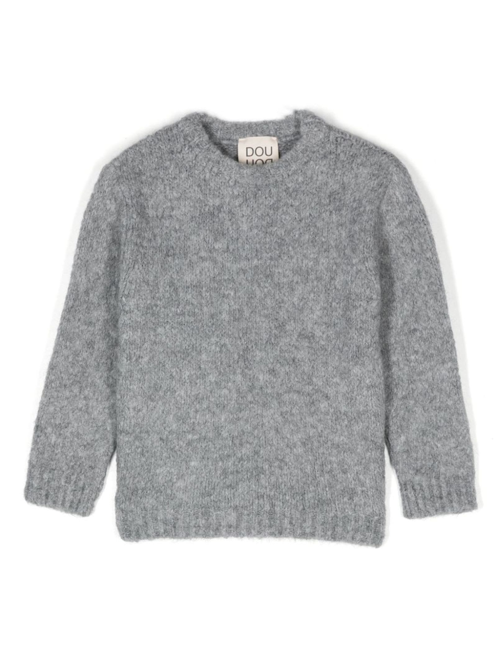 Shop Douuod Sweaters Grey In Grigio Medio Melange