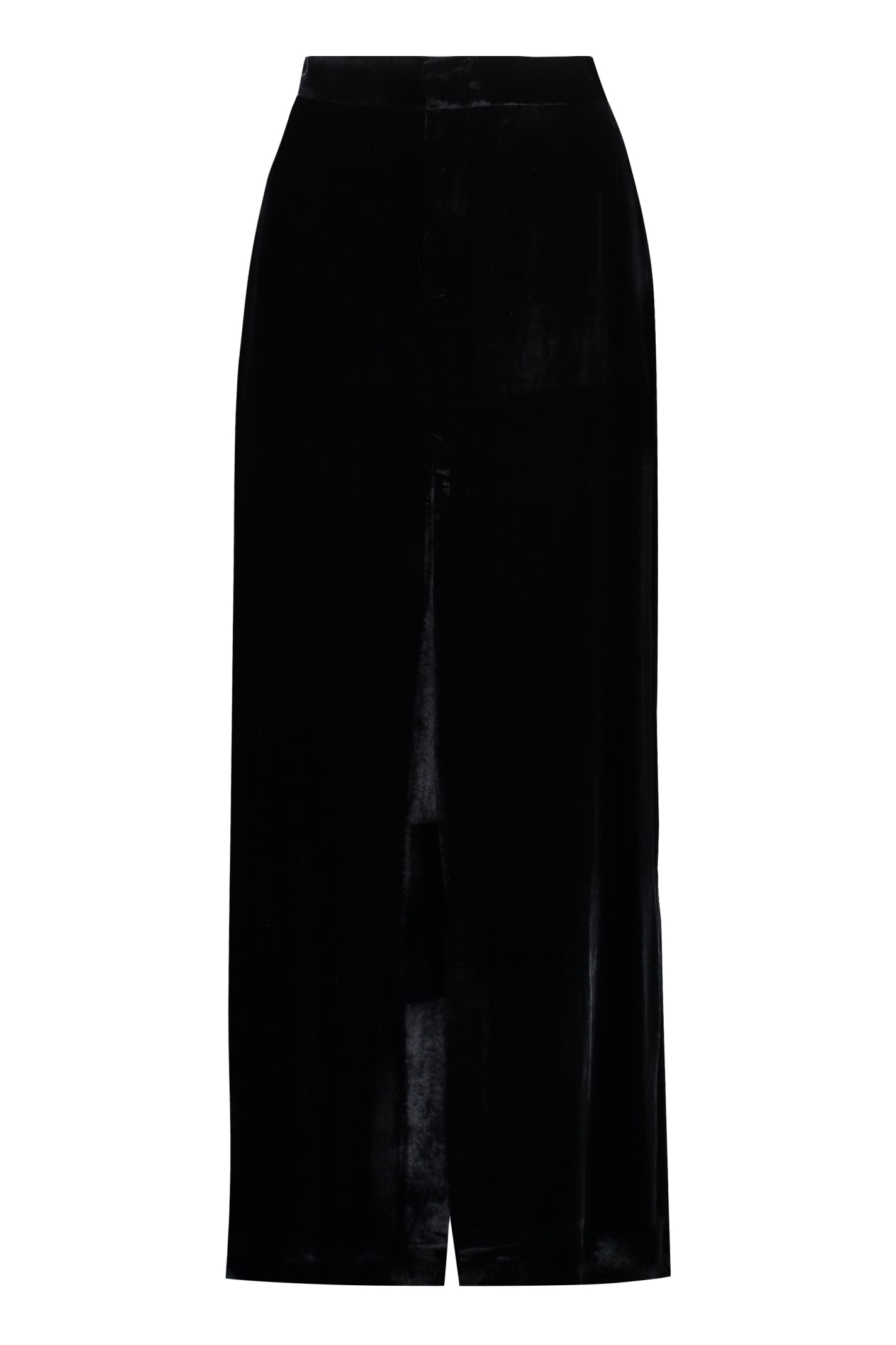 Shop P.a.r.o.s.h Velvet Skirt In Black