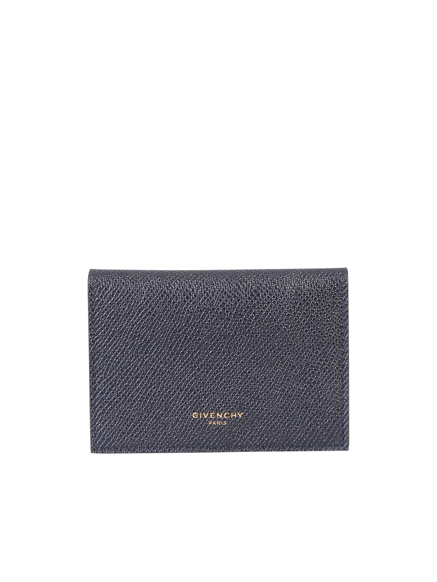 Givenchy Leather Card Holder In Blue