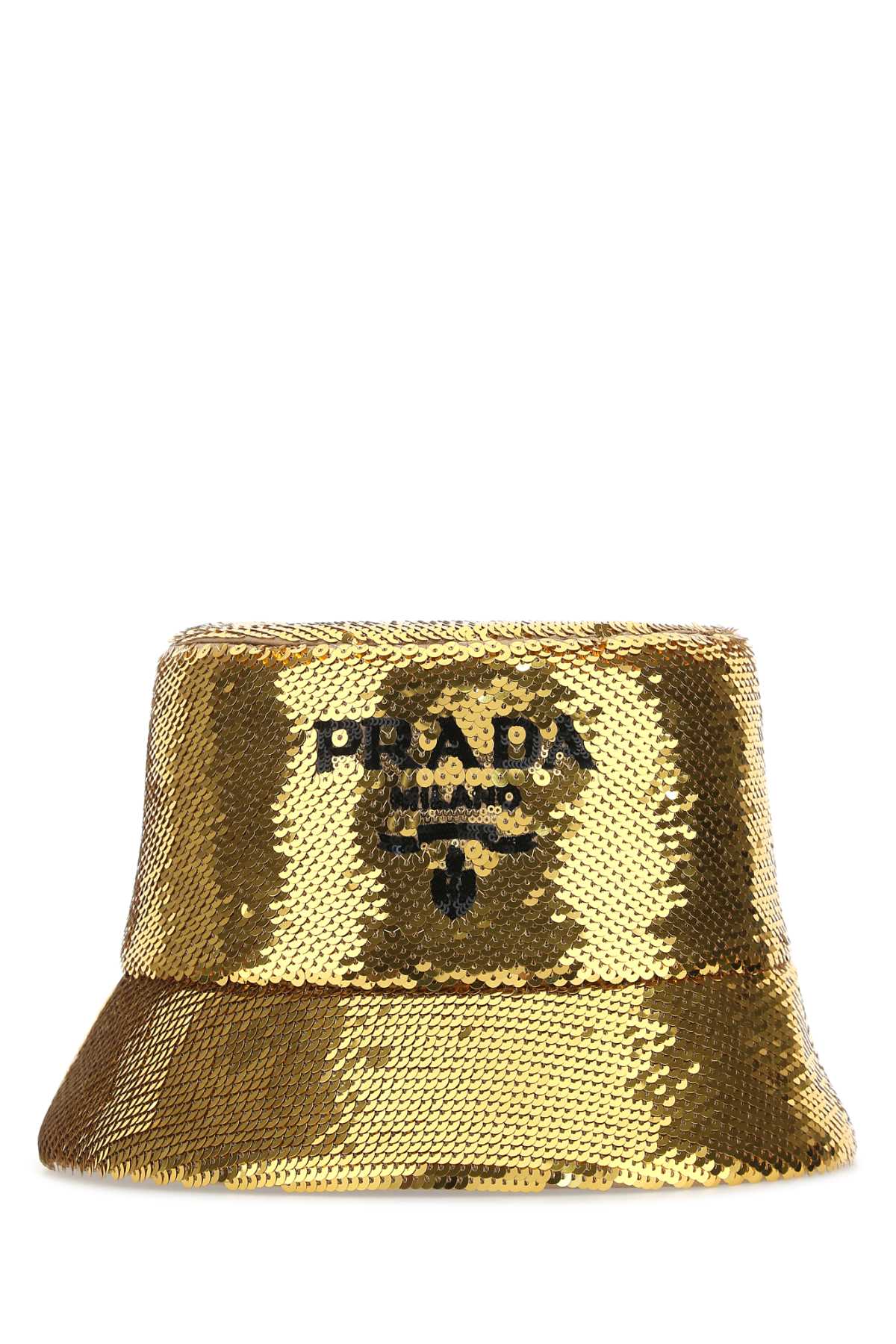 Shop Prada Gold Sequins Bucket Hat In F0w3l