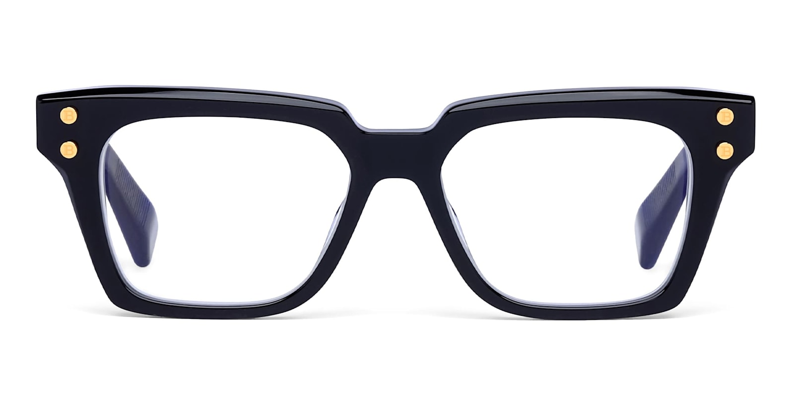 Balmain Stud Square-frame Glasses In Black