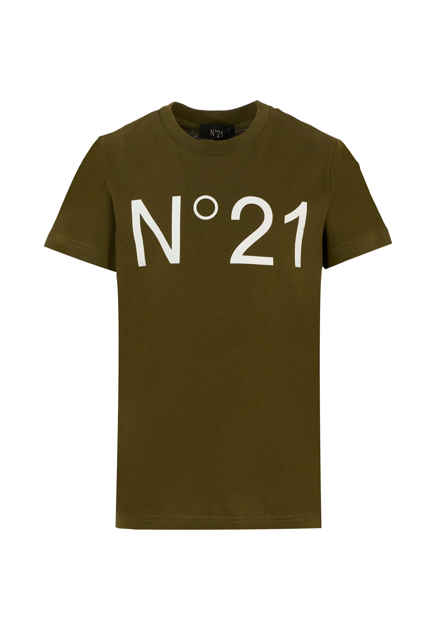 N°21 Green T-shirt For Kids With Logo