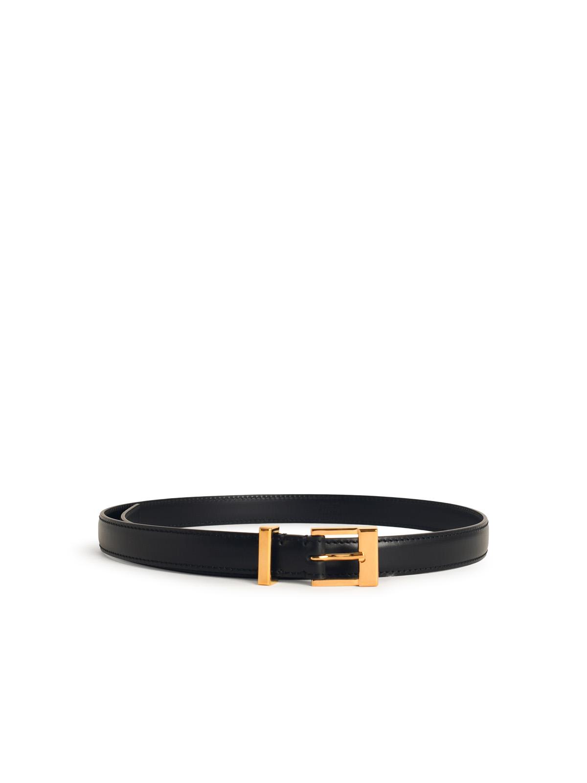Khaite Manhattan Black Leather Belt In Black