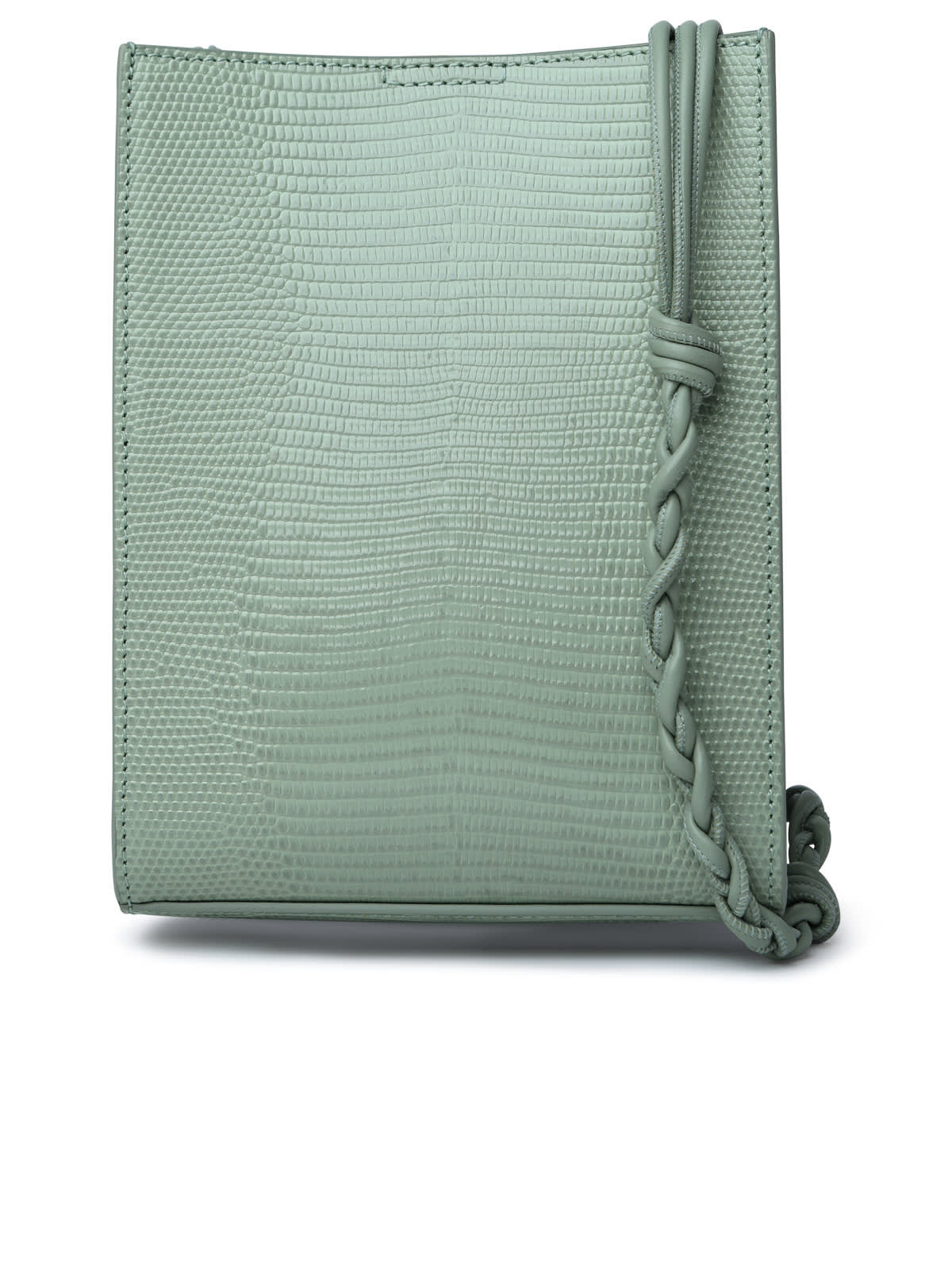 Shop Jil Sander Tangle Small Pastel Green Calf Leather Crossbody Bag