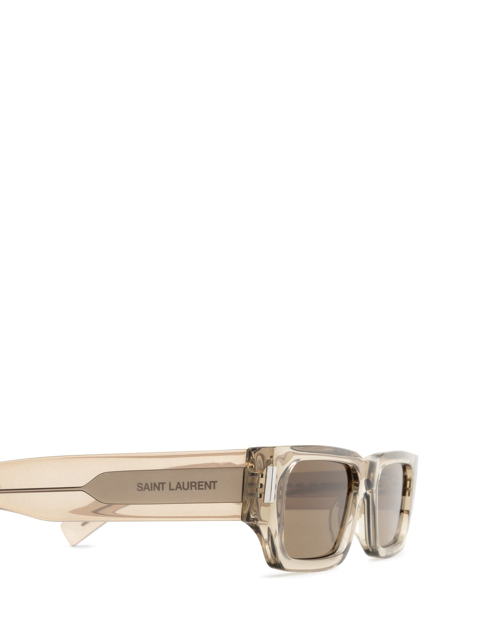 Shop Saint Laurent Sl 660 Beige Sunglasses