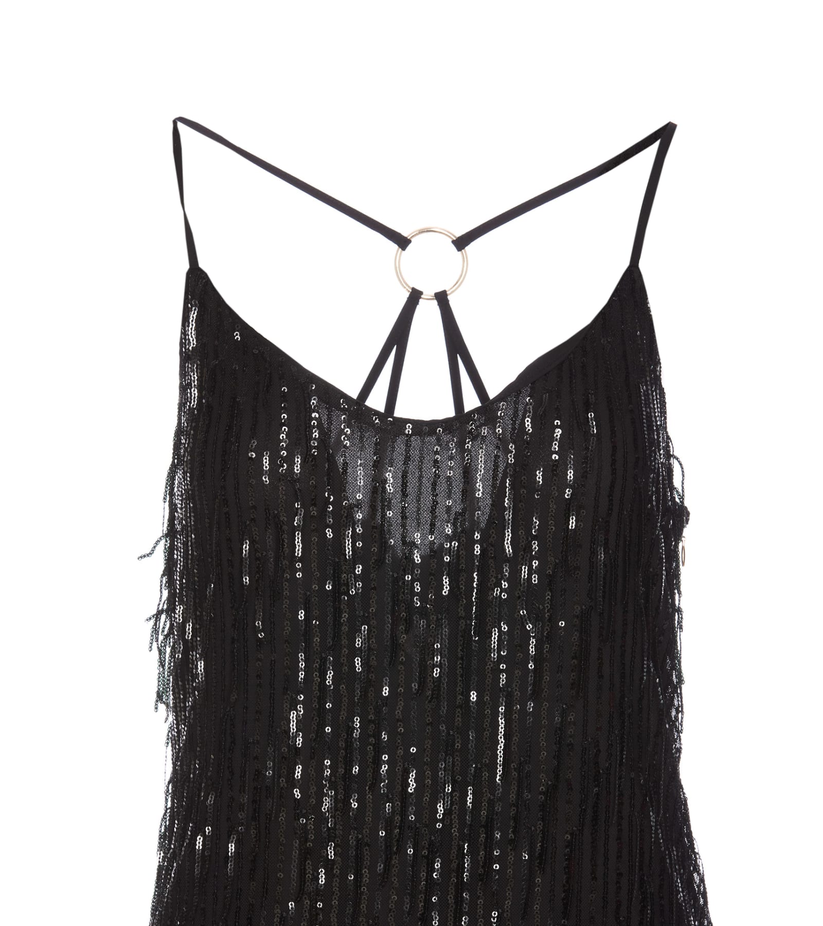 Shop Liu •jo Mini Sequins Dress In Black