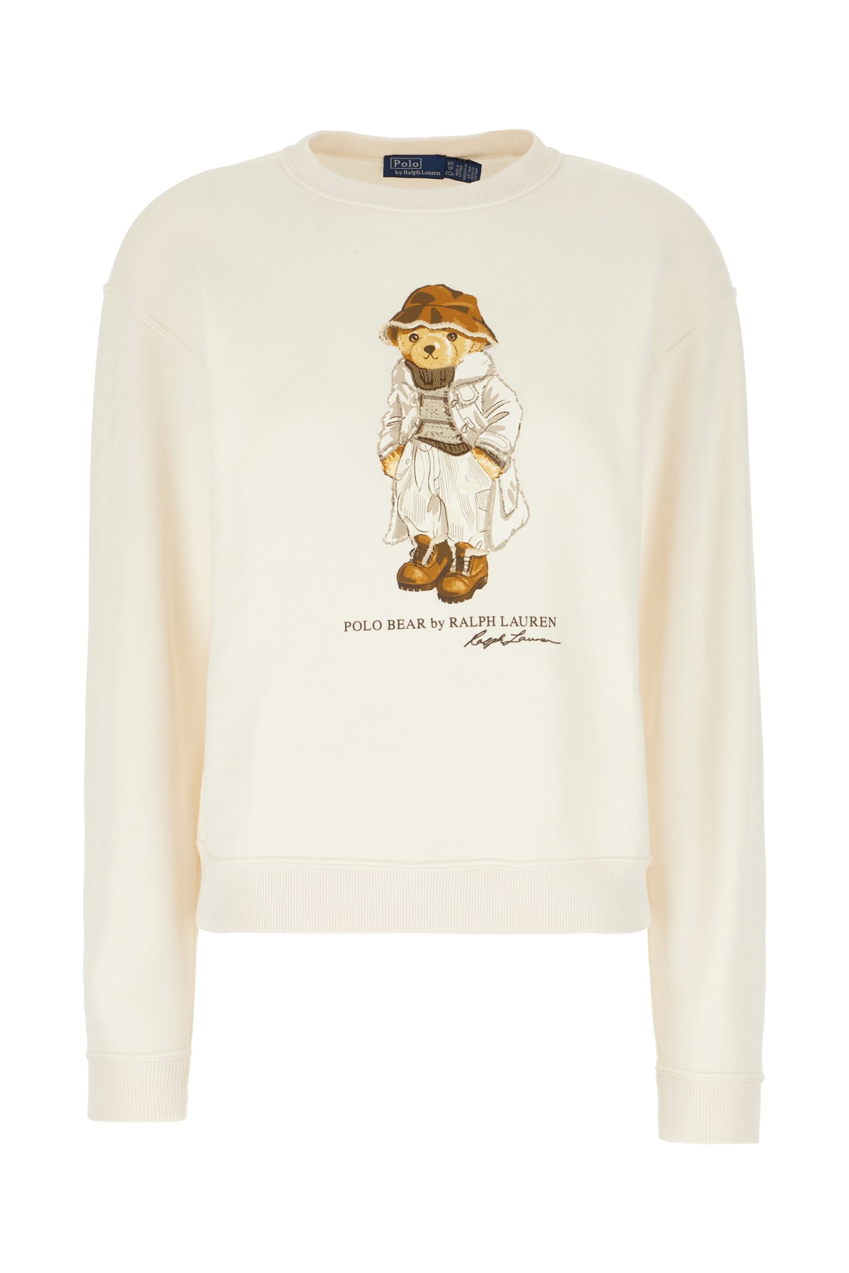 Shop Polo Ralph Lauren Ivory Cotton Blend Sweatshirt