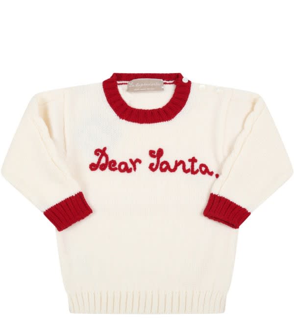 Shop La Stupenderia Sweater With Print In Cream