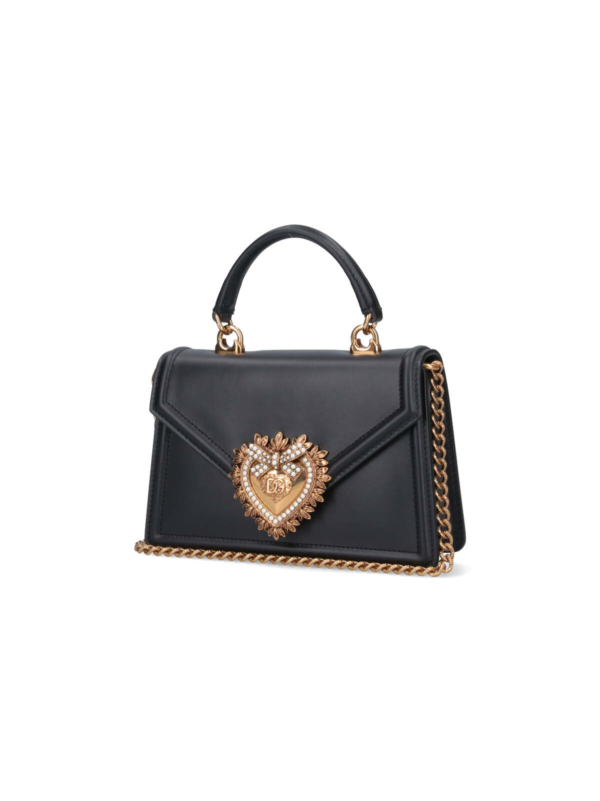 Shop Dolce & Gabbana Small Hand Bag Devotion In Black