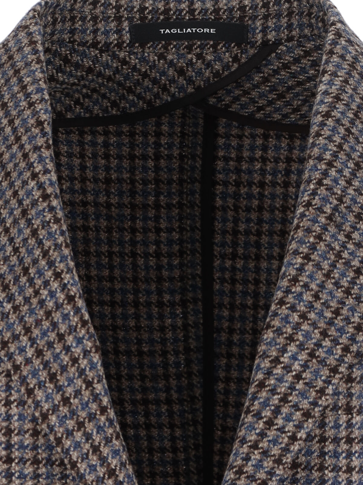 Tagliatore Tailored Blazer Houndstooth Front Pockets In Brown