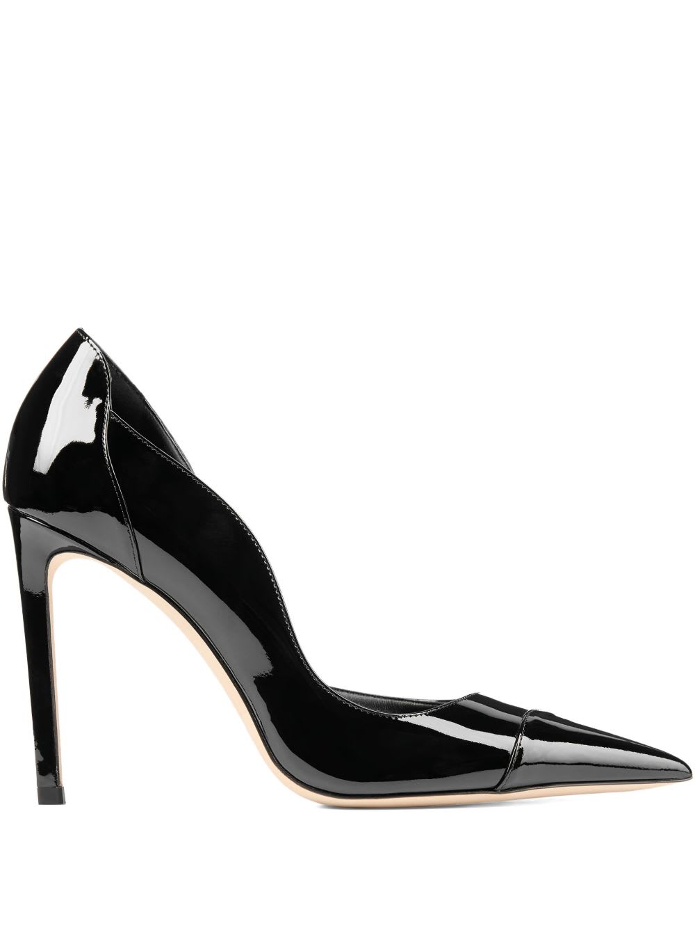 Jimmy Choo Brigitte Black Pumps With Thin Heel In Shiny Leather Woman