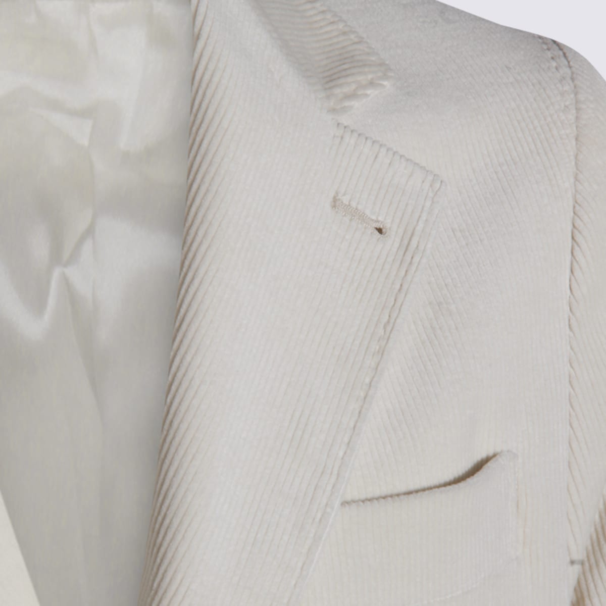 Brunello Cucinelli Velvet Blazer Jacket In White