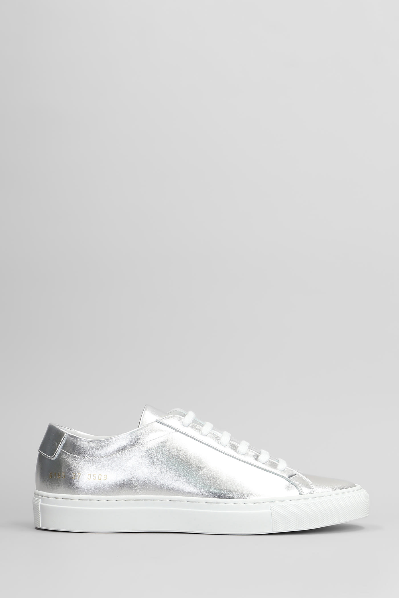 Achilles Shiny Sneakers In Silver Leather