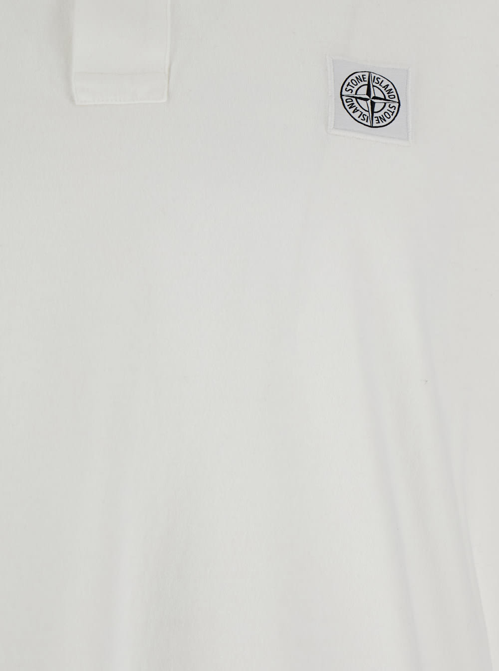 Stone Island White Polo Shirt With Logo Patch On The Front In Cotton Man In White