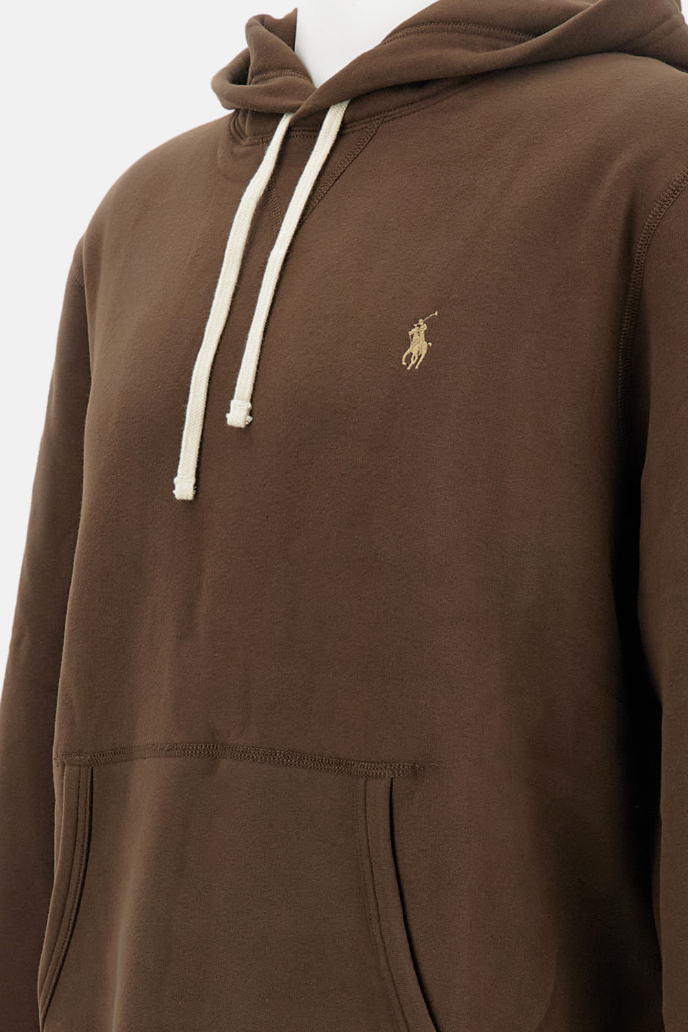Polo Ralph Lauren Relaxed Fit Brown Sweatshirt With Embroidered Logo In Brown