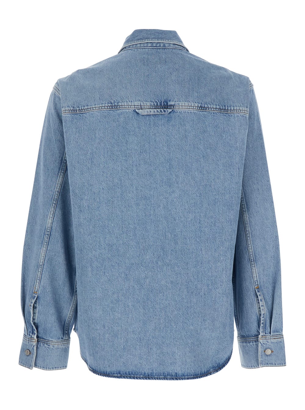 Agolde Camryn Denim Shirt In Light Blue