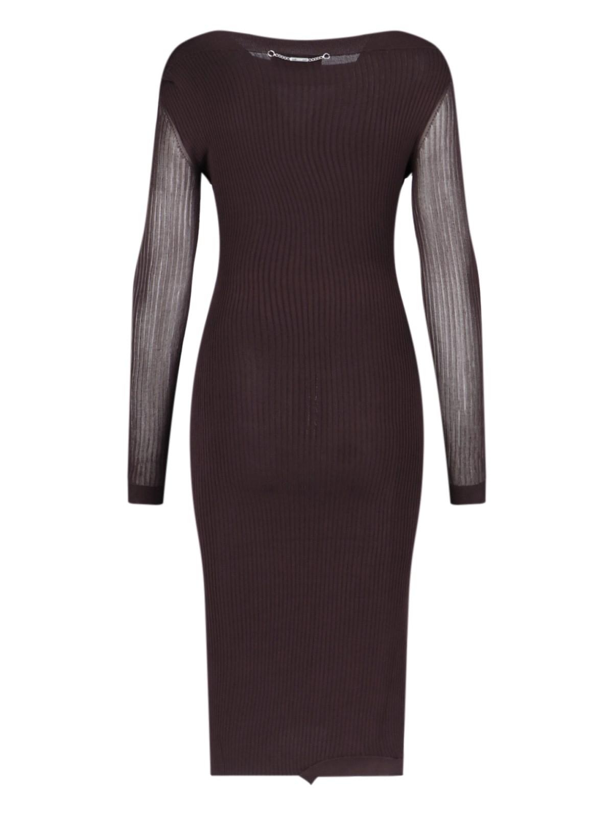 Shop Fendi Maxi Sheath Dress In Purple