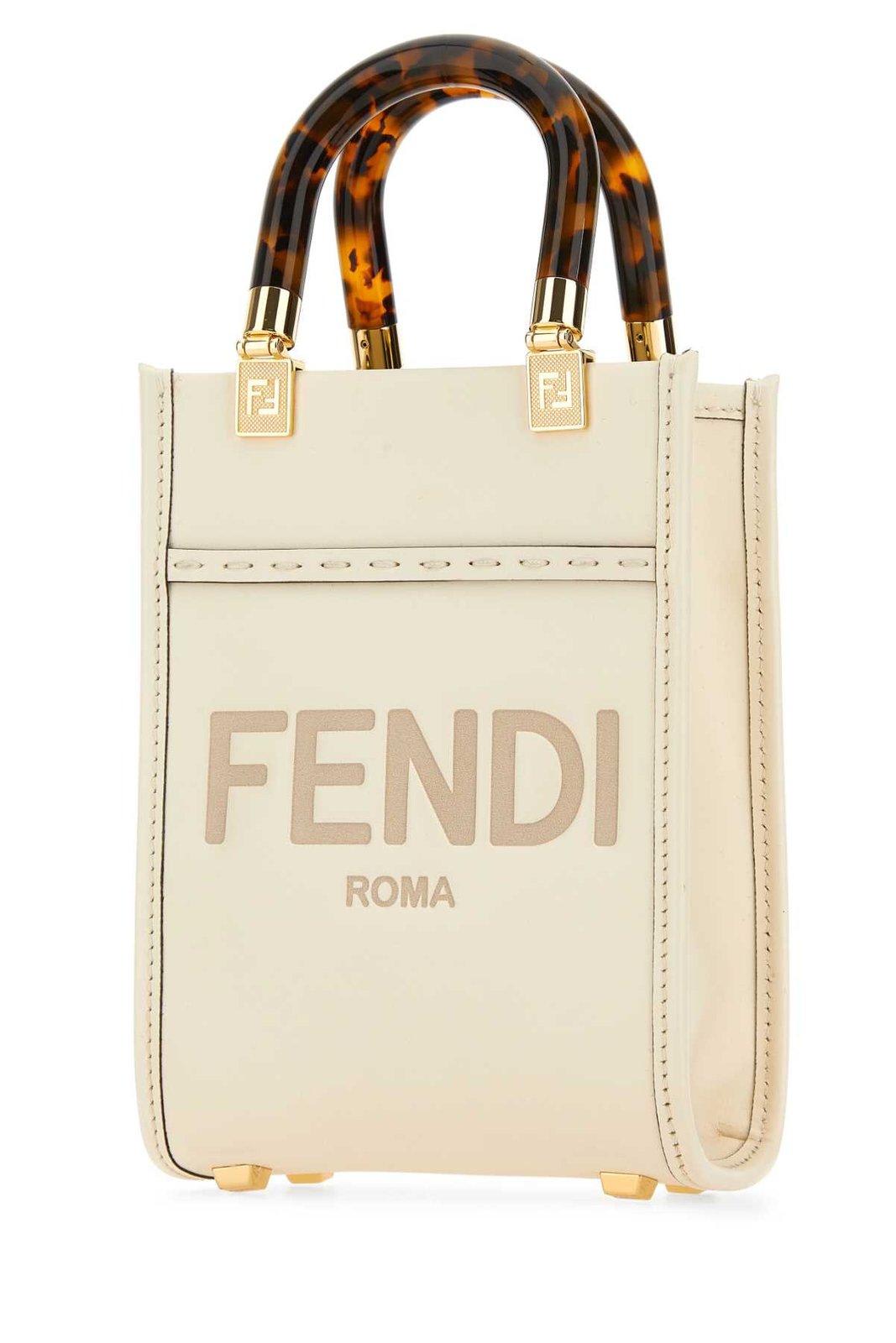 Shop Fendi Sunshine Logo Debossed Mini Tote Bag