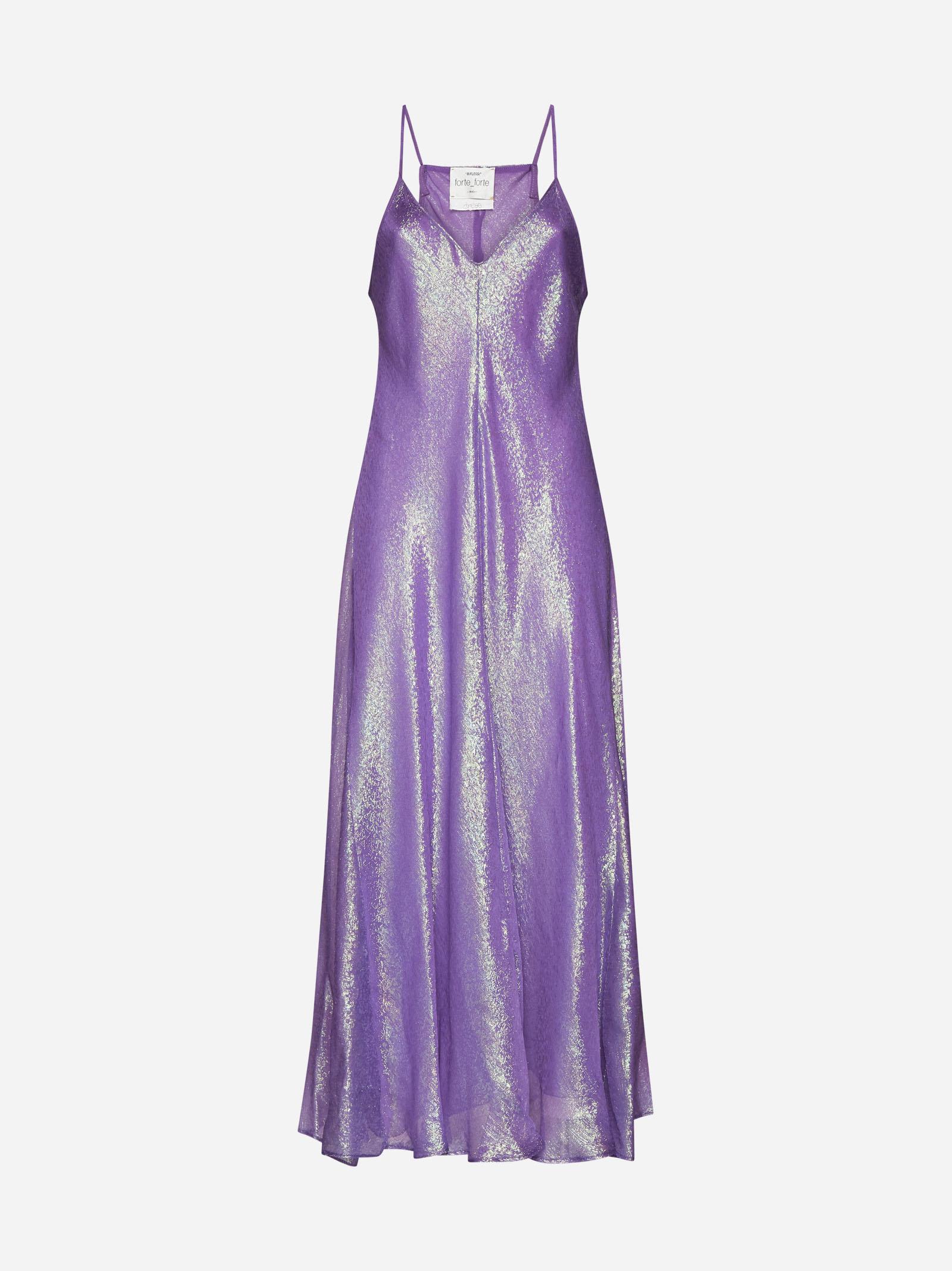 Forte_Forte Iris Lame Chiffon Silk Slip Dress