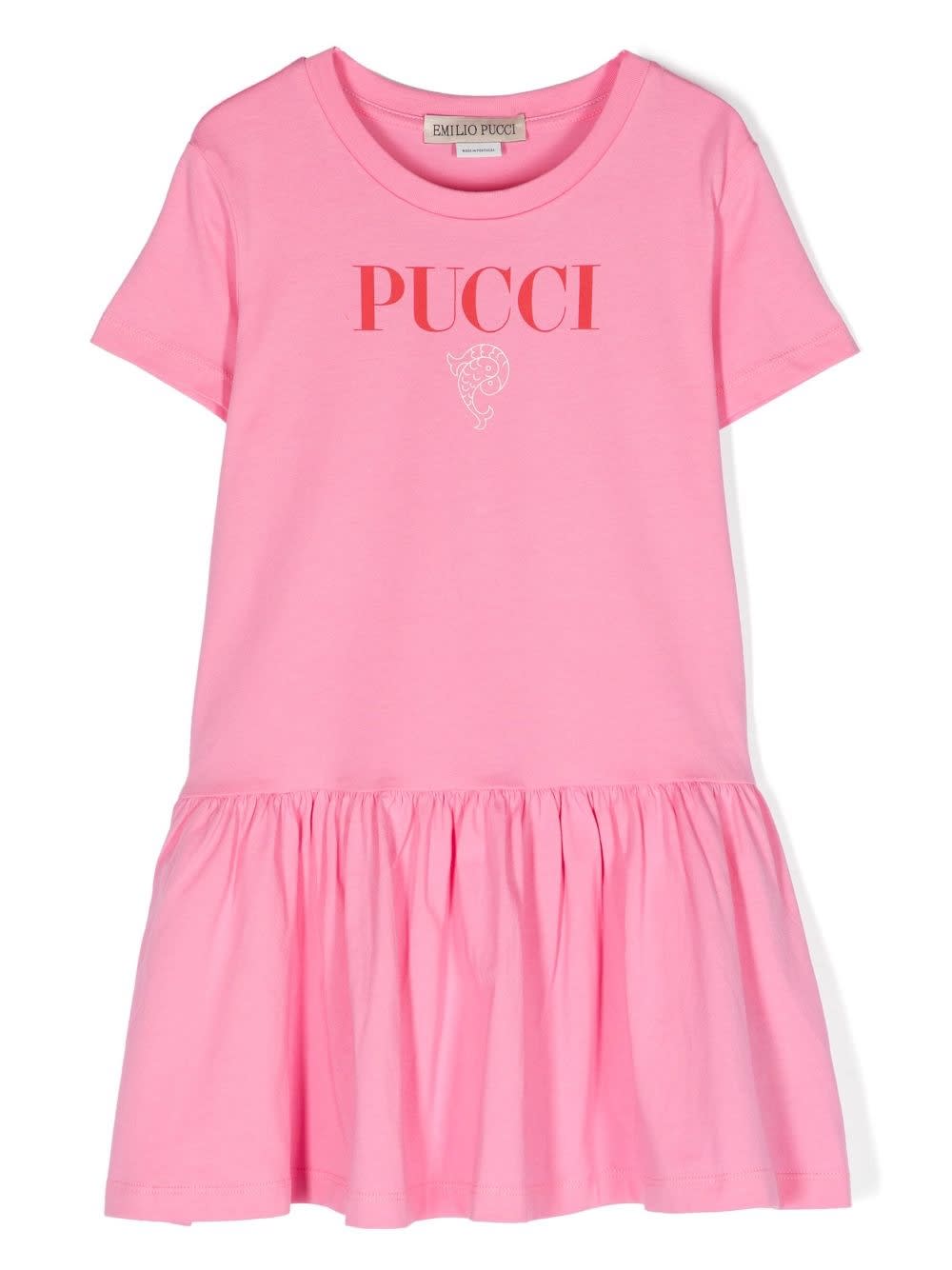 Emilio Pucci Kids' T-shirt Model Dress In Pink