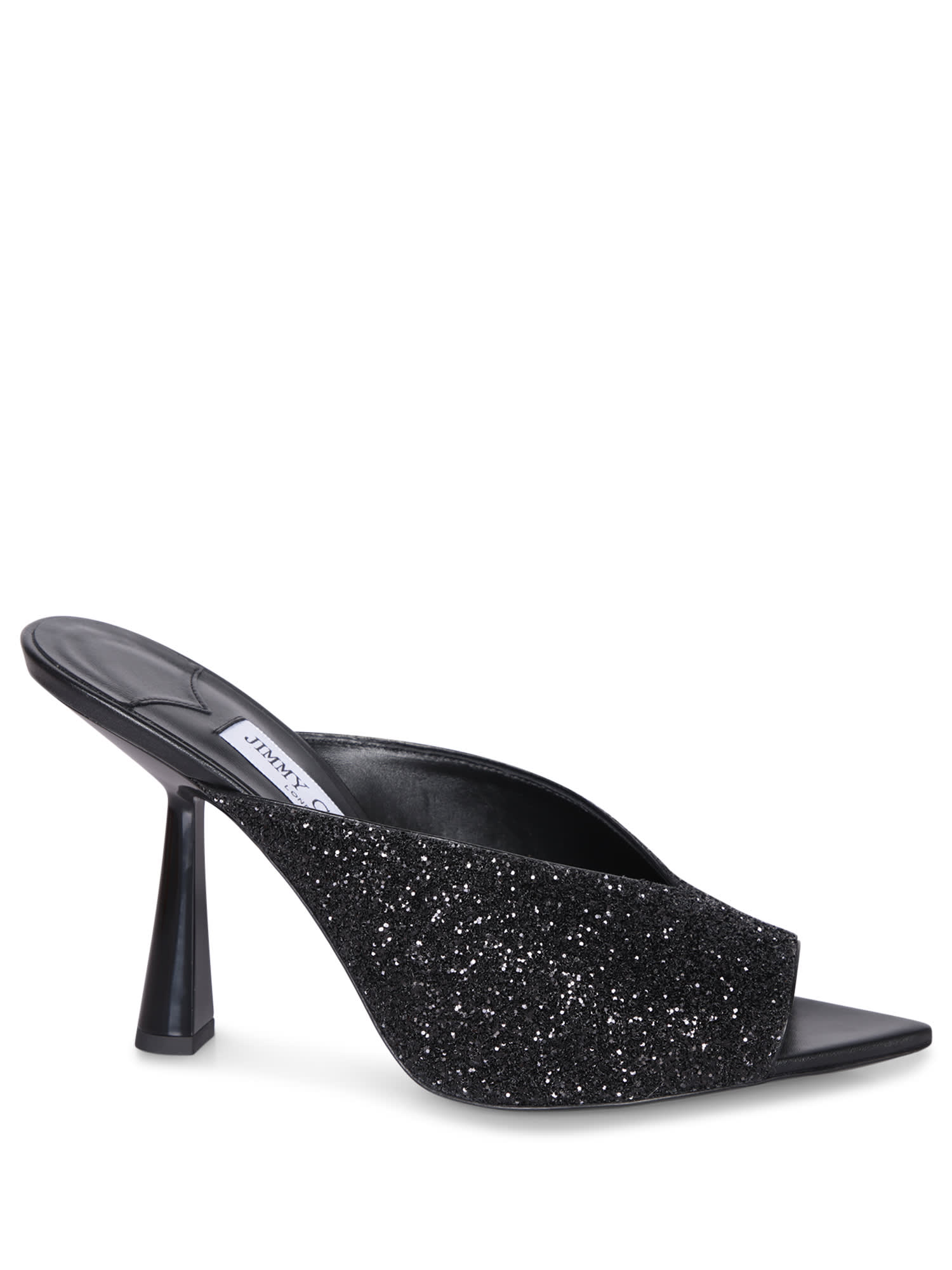 Shop Jimmy Choo Maryanne 100 Glitter Black Sandals