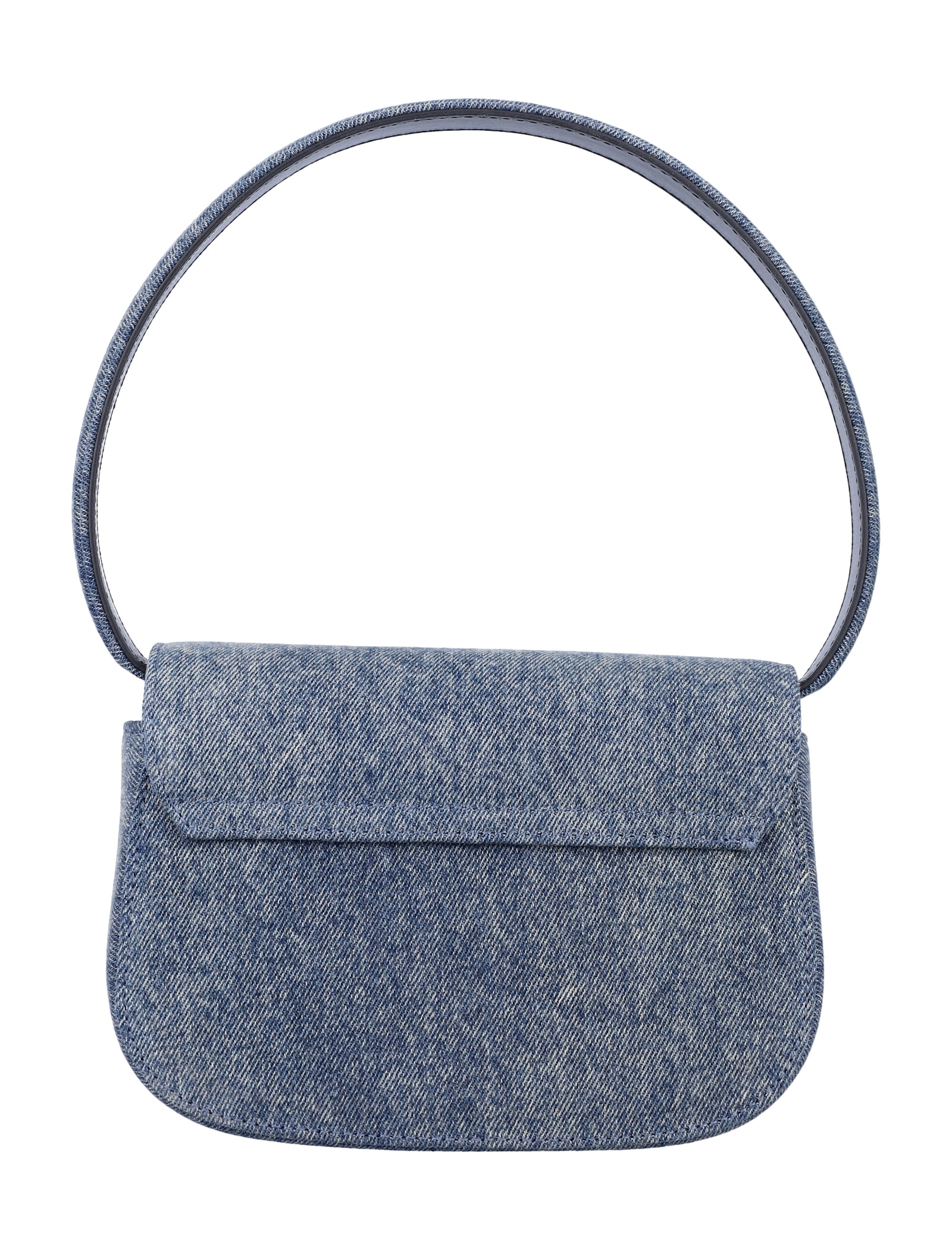 Diesel Denim Leather D Shoulder Bag In Blue