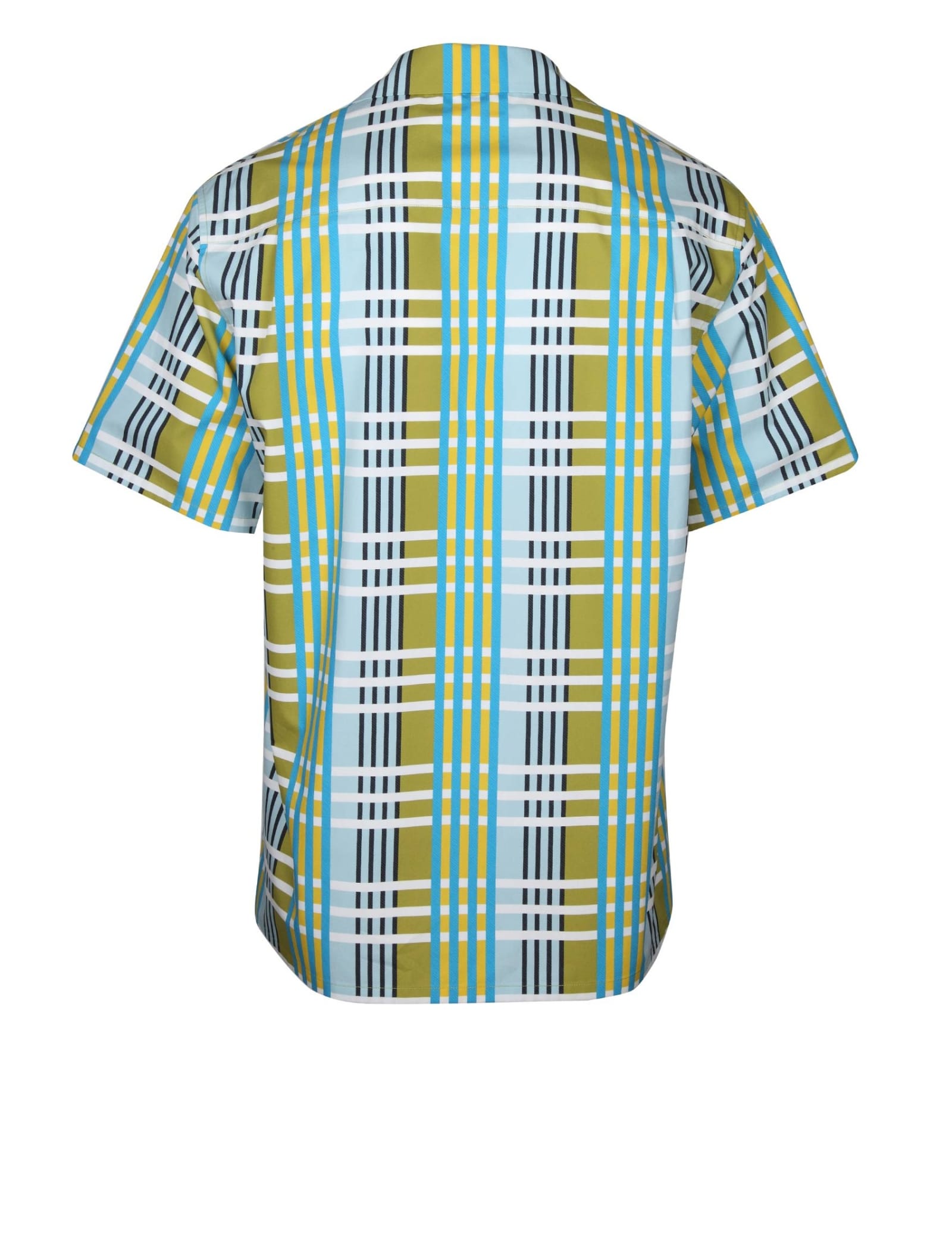 Shop Lanvin Striped Print Cotton Shirt Striped In Budgie