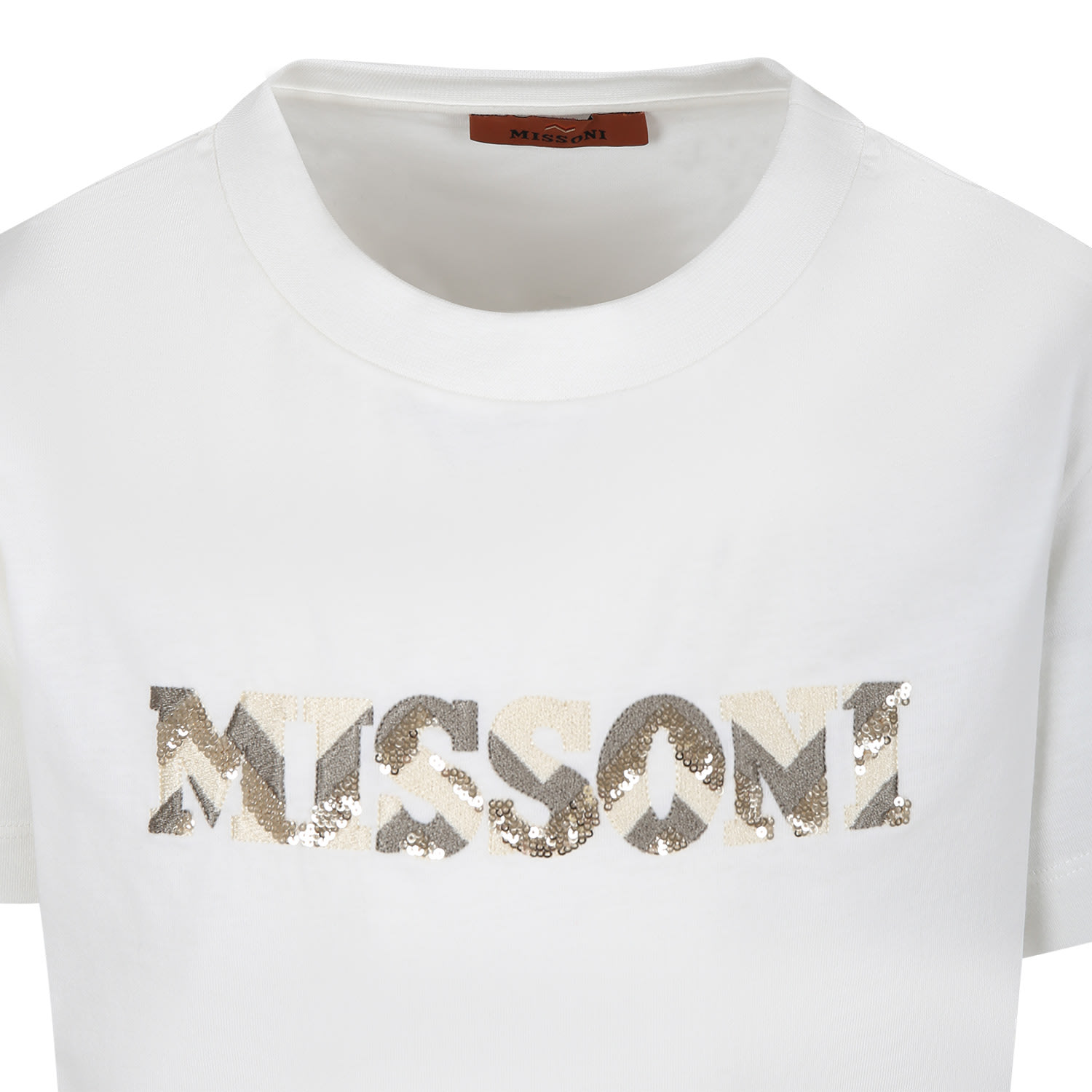 Shop Missoni Ivory T-shirt For Girl With Logo