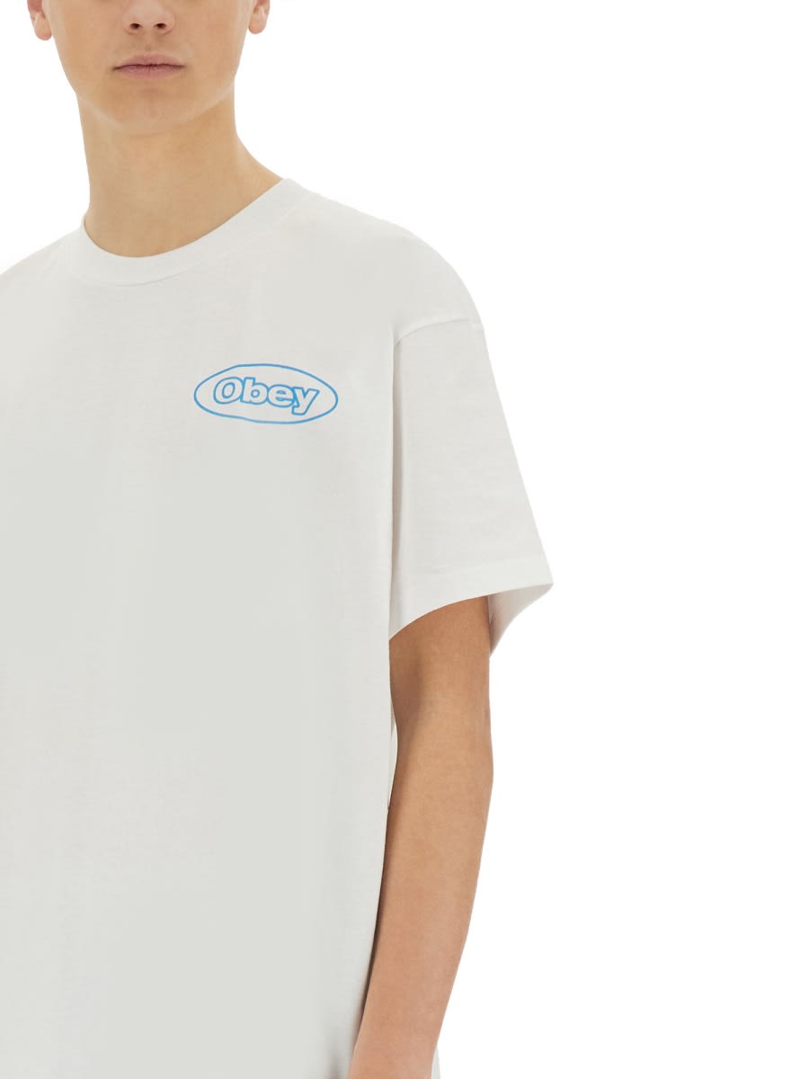 Obey Logo-print T-shirt In White
