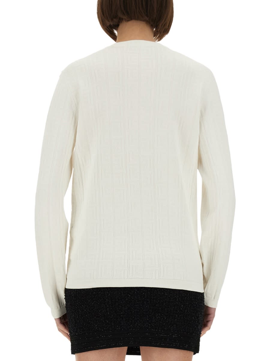 Balmain Maxi Shoulder Top Sweaters And Cardigans White In White
