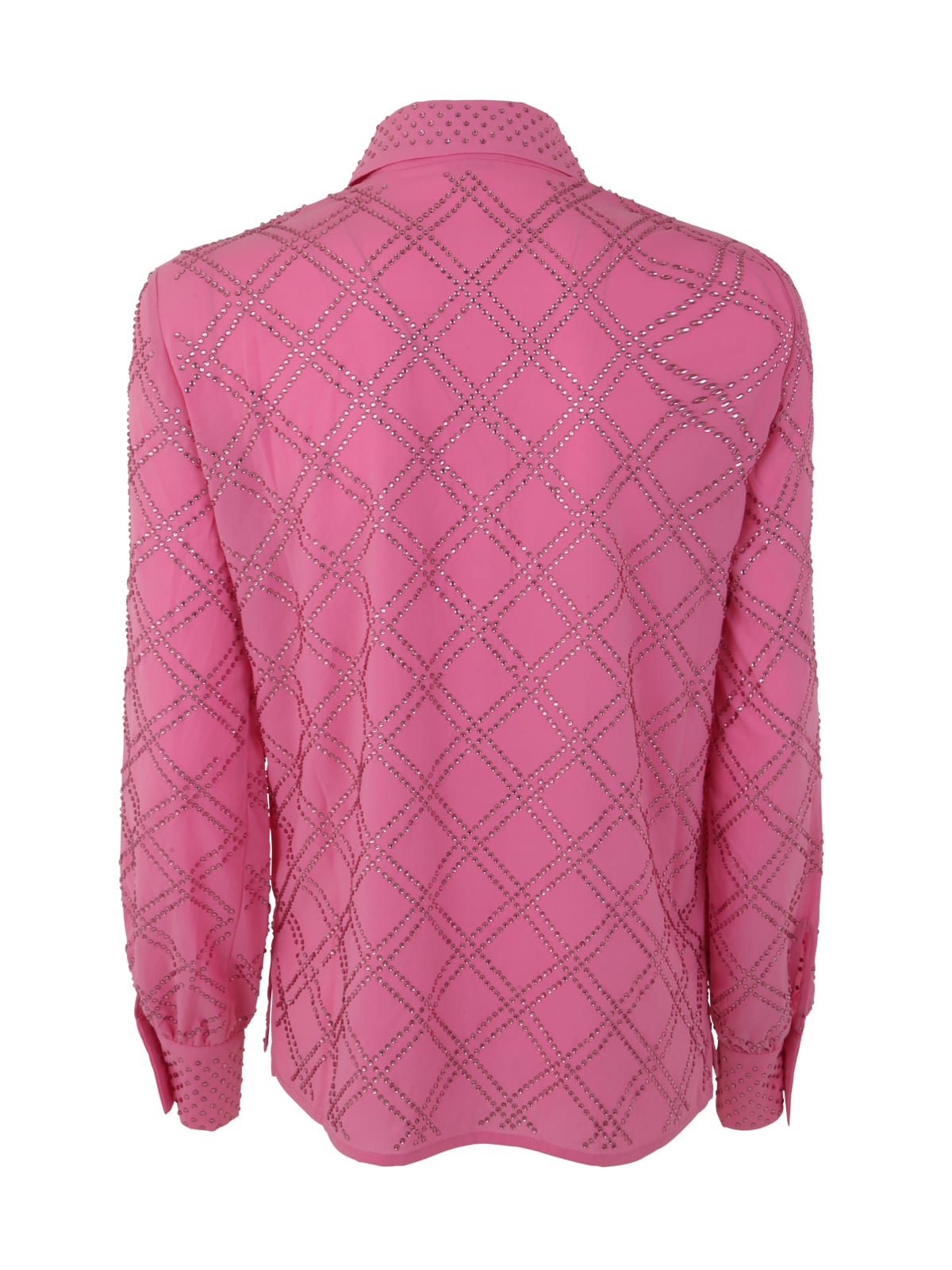 Shop P.a.r.o.s.h Polyester With Crystals Blouse In Pink