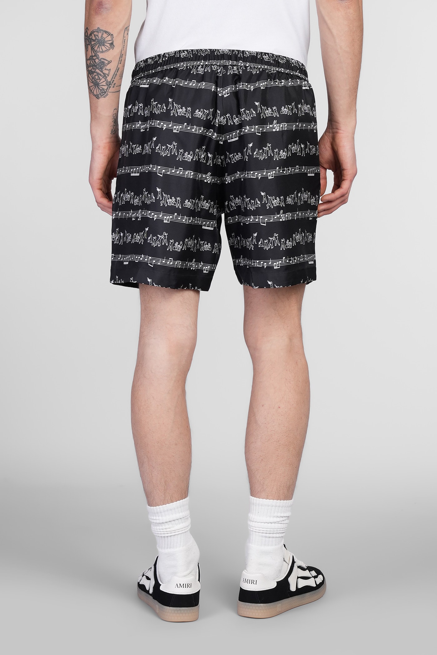 Amiri Graphic-print Shorts In Black