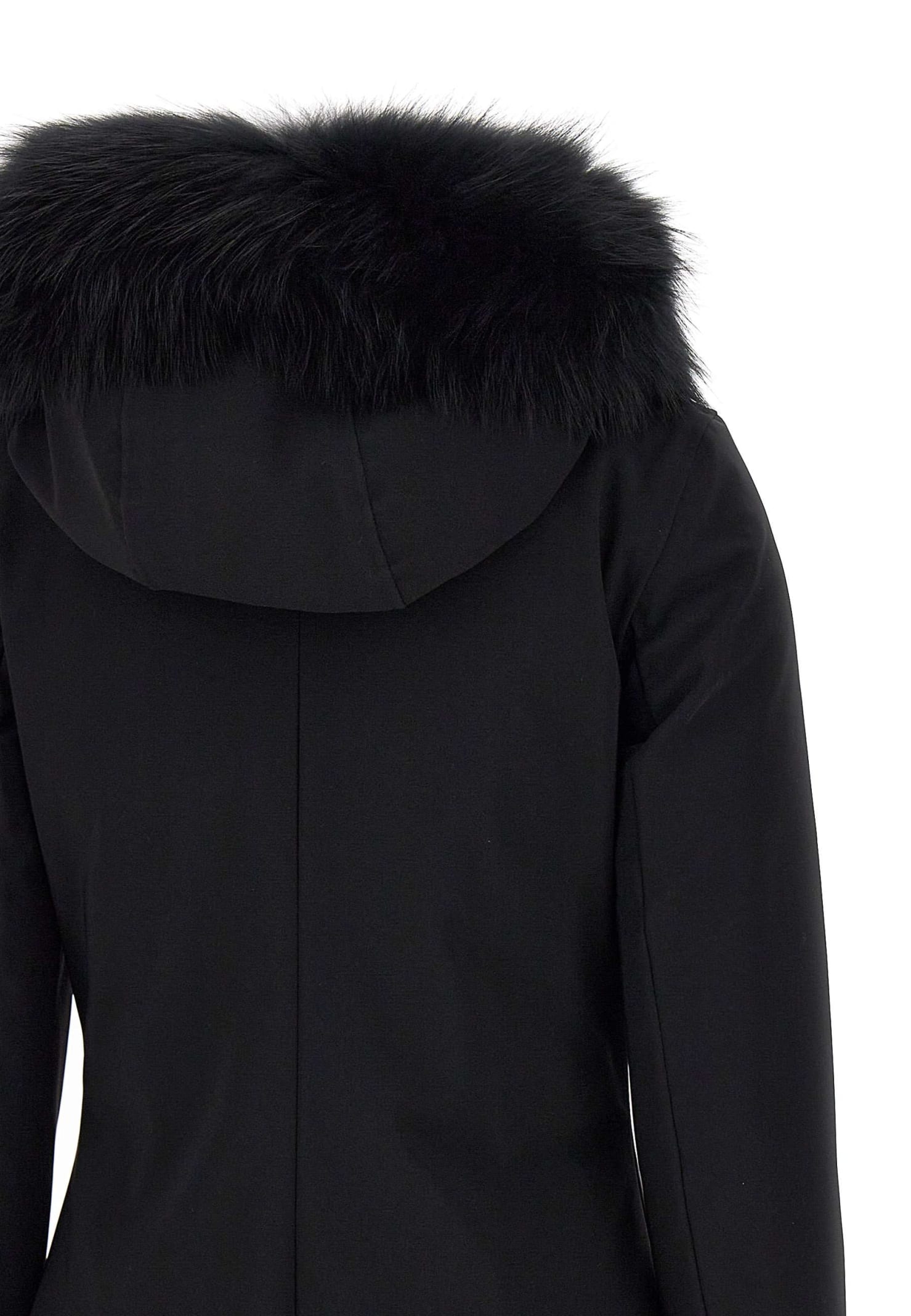 Shop Rrd - Roberto Ricci Design Winter Long Fur Jacket In Nero
