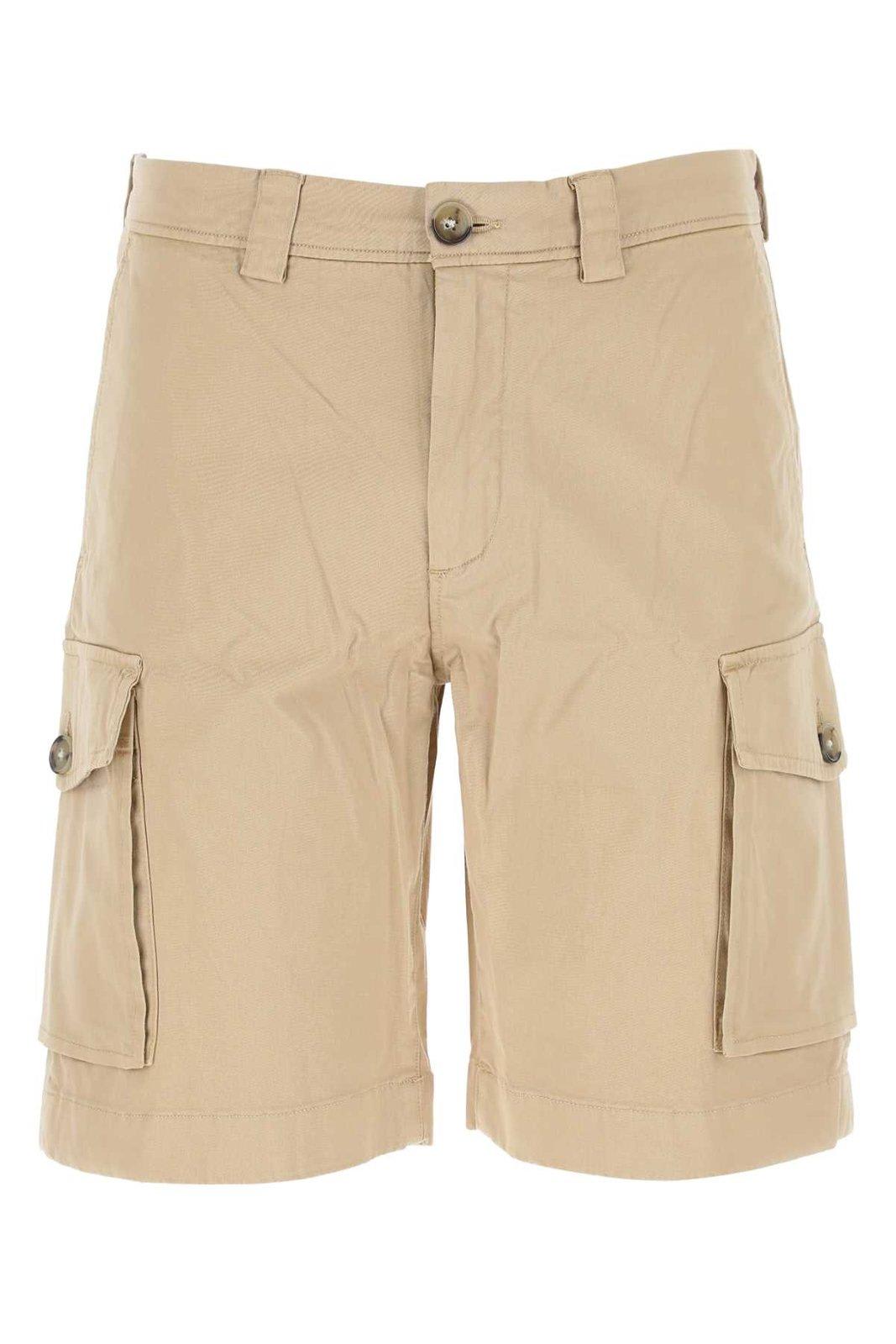 Shop Woolrich Straight-leg Cargo Shorts In Beige