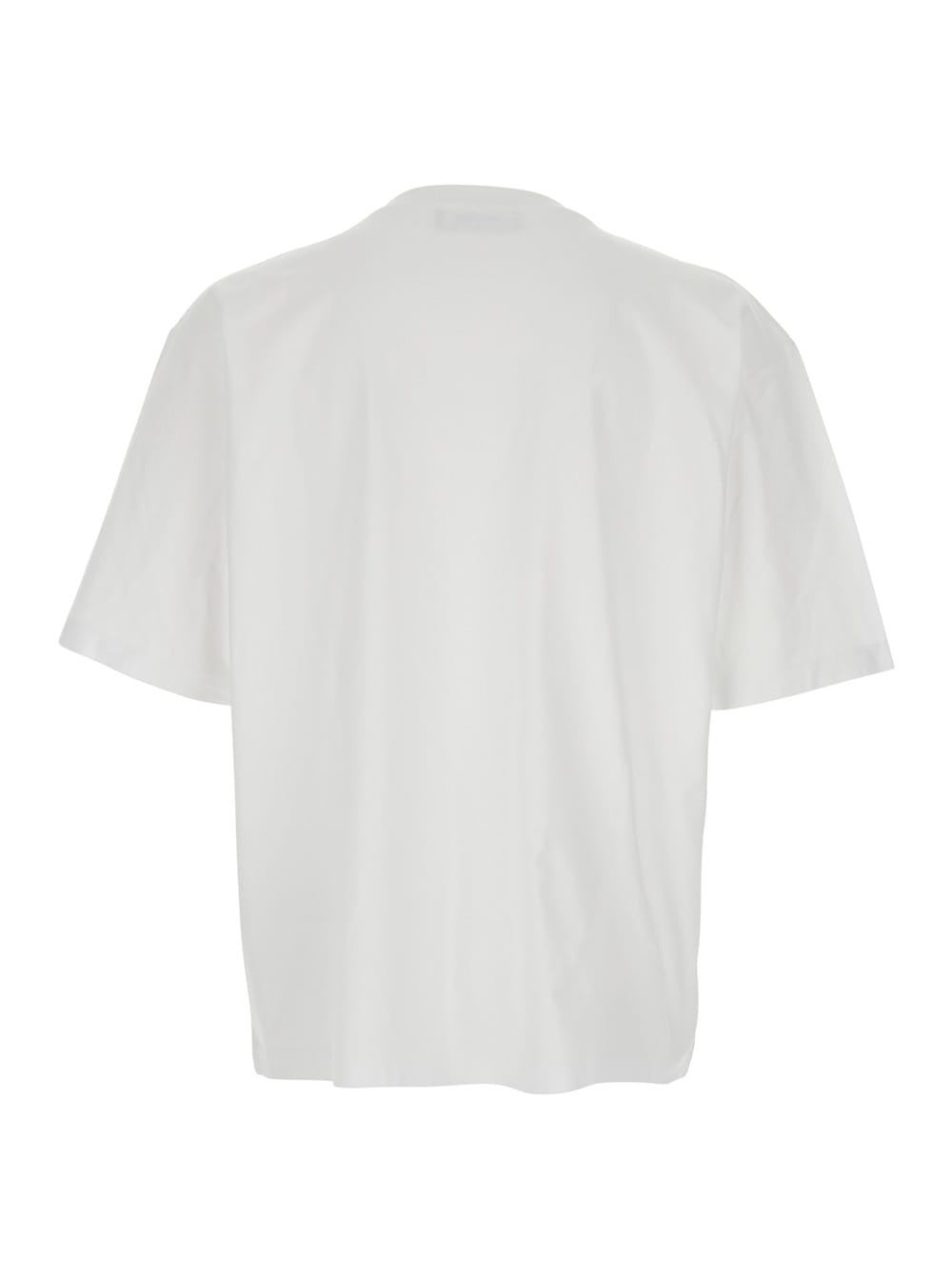 Dsquared2 Men White Crewneck T-shirt With Logo Lettering On The Front In Cotton Man In White