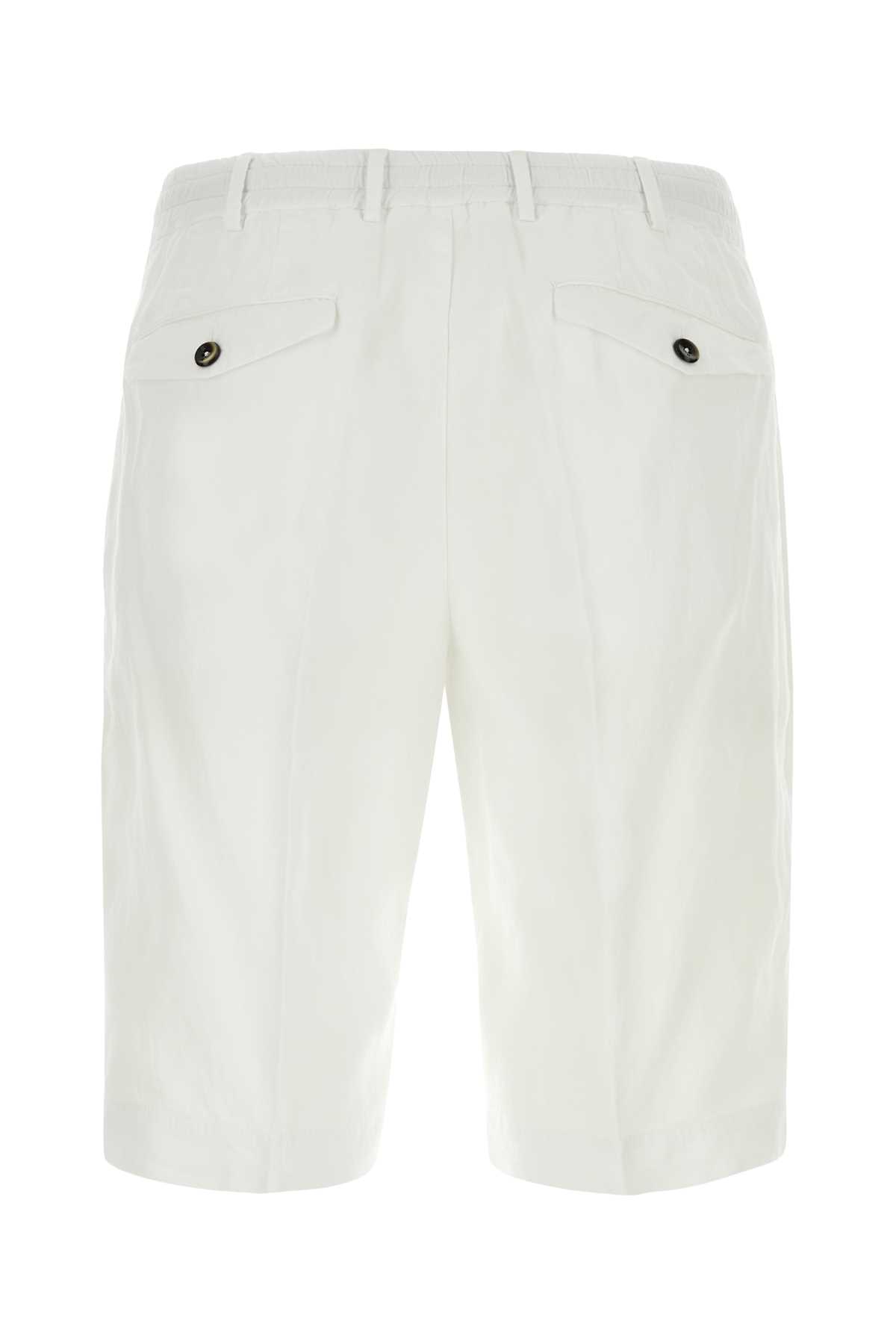 Shop Pt01 White Lyocell Blend Bermuda Shorts In Y010