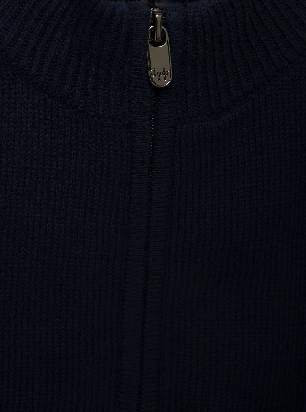 Shop Il Gufo Blue Knit Zip-up Sweatshirt In Cotton Baby