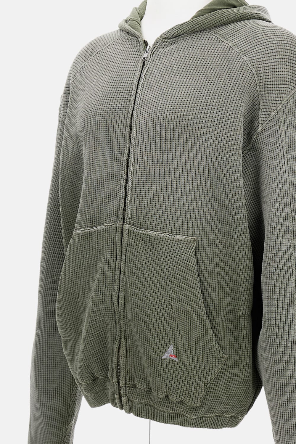 Roa Bee Sun Faded Waffle Sweatshirt In Olive In Green