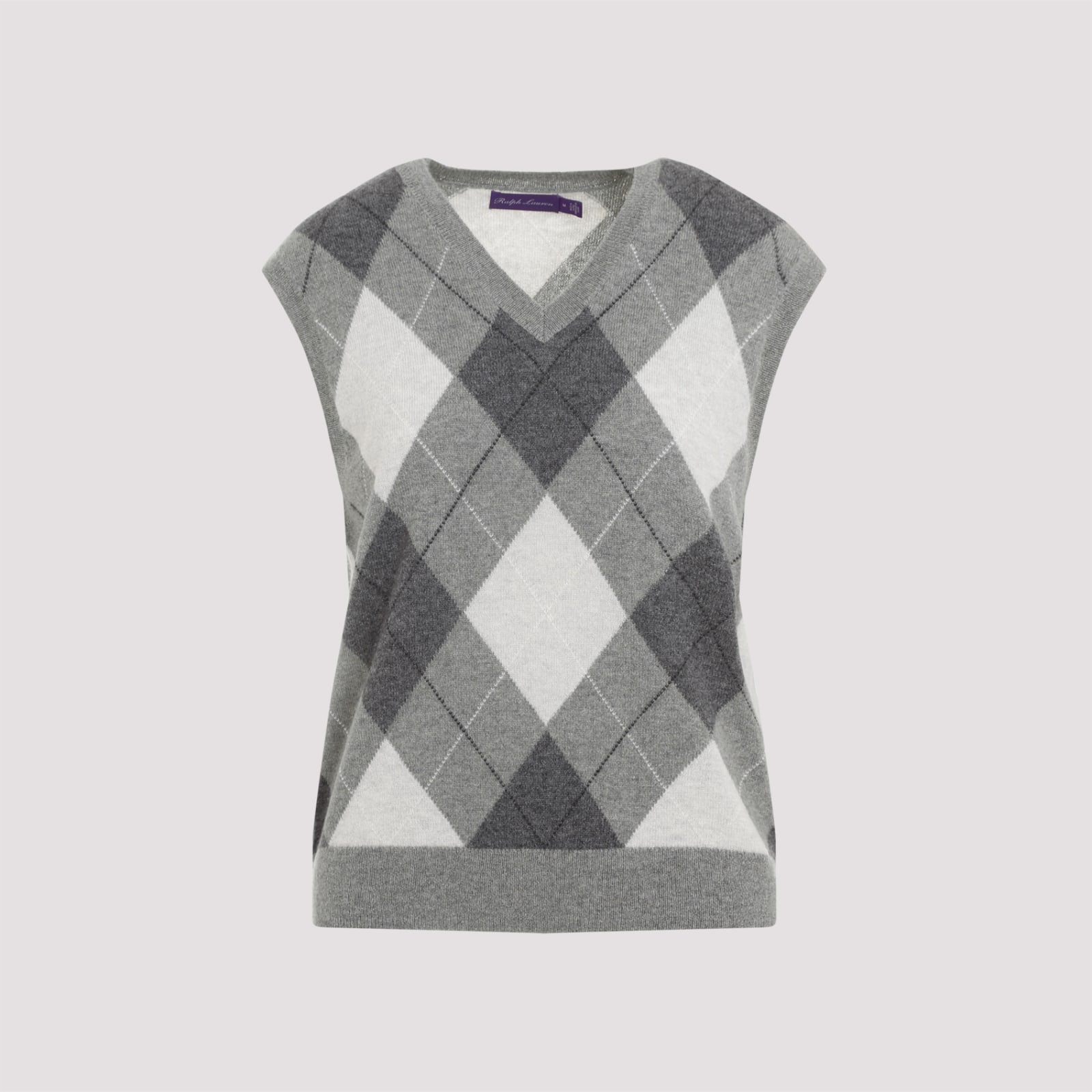 Shop Ralph Lauren Vest Sweater In Light Grey