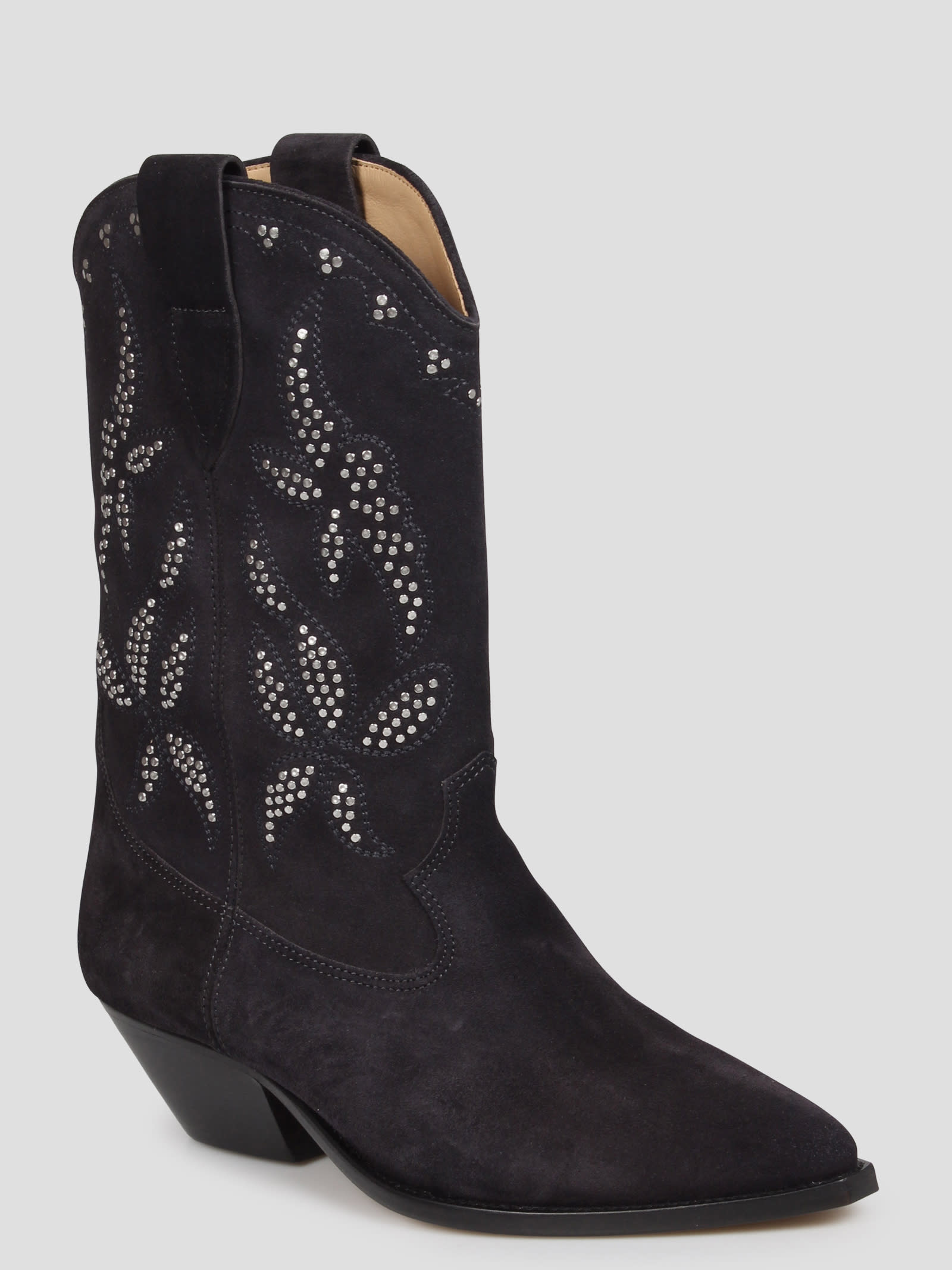 Shop Isabel Marant Mini Studs Ankle Boots In Black