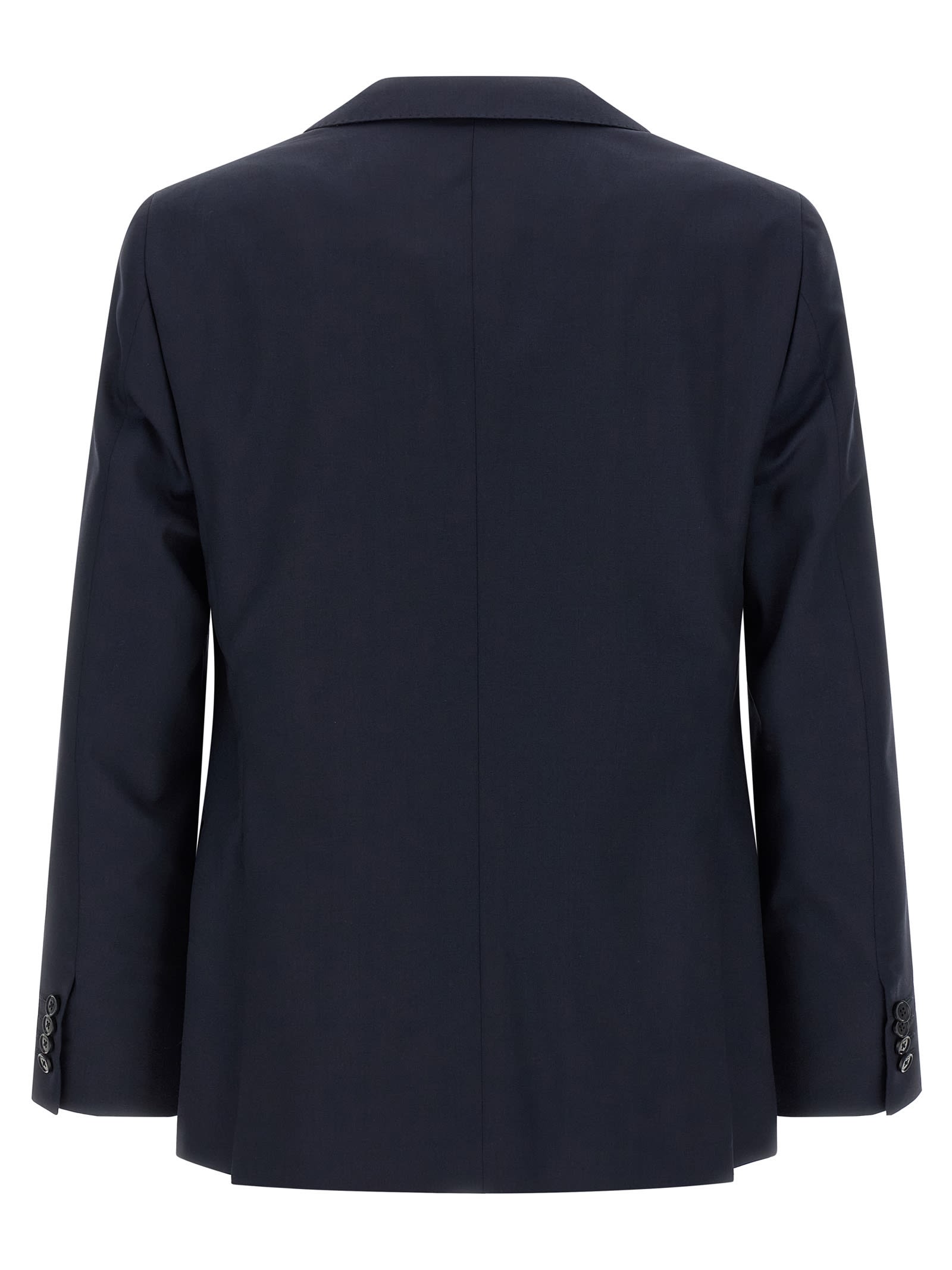 Pal Zileri Tailored Single-breasted Dress Featuring Pockets In Blue