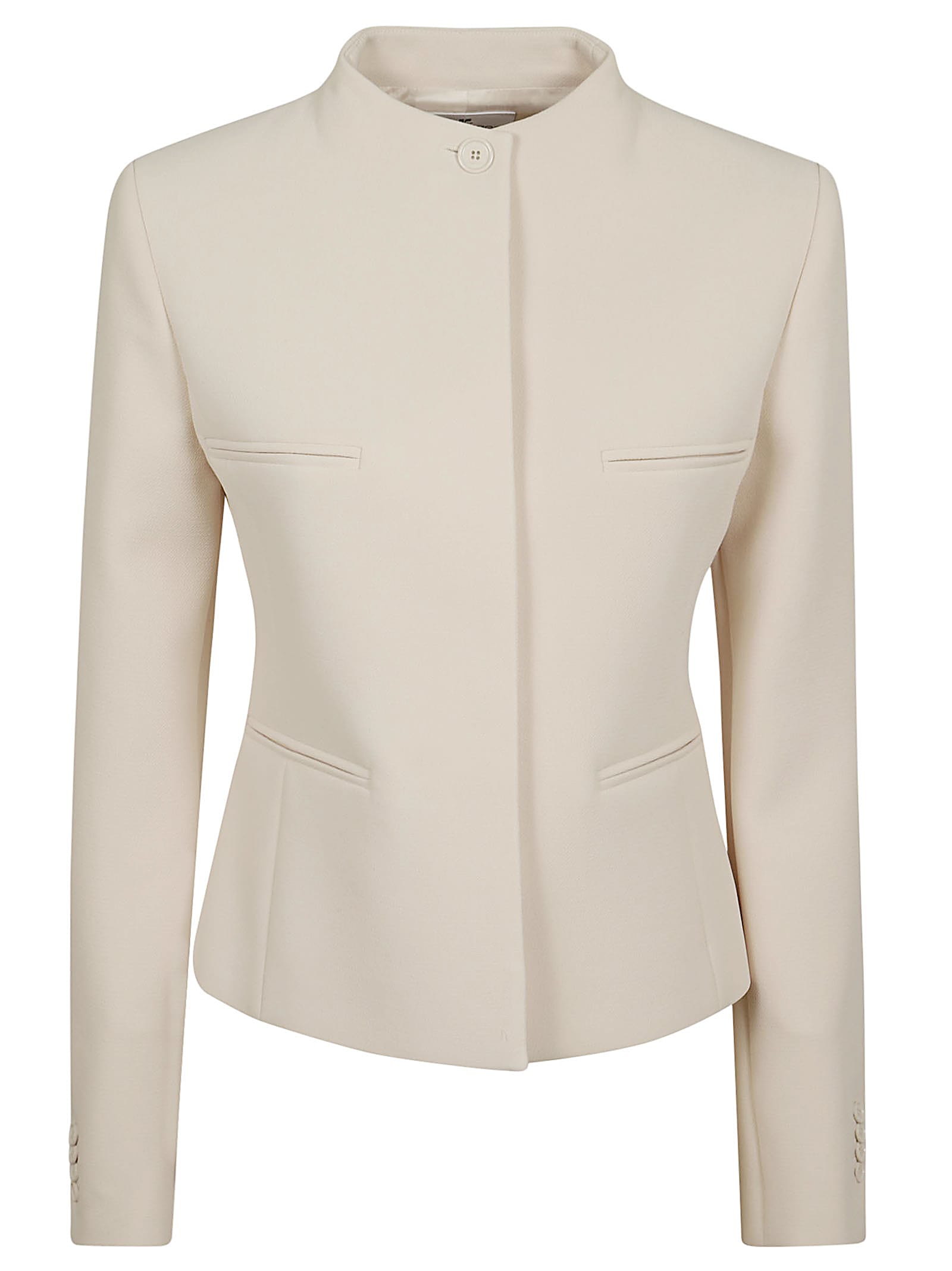 Shop Courrèges Officer Heritage Crepe Tailored Jacket In Natural