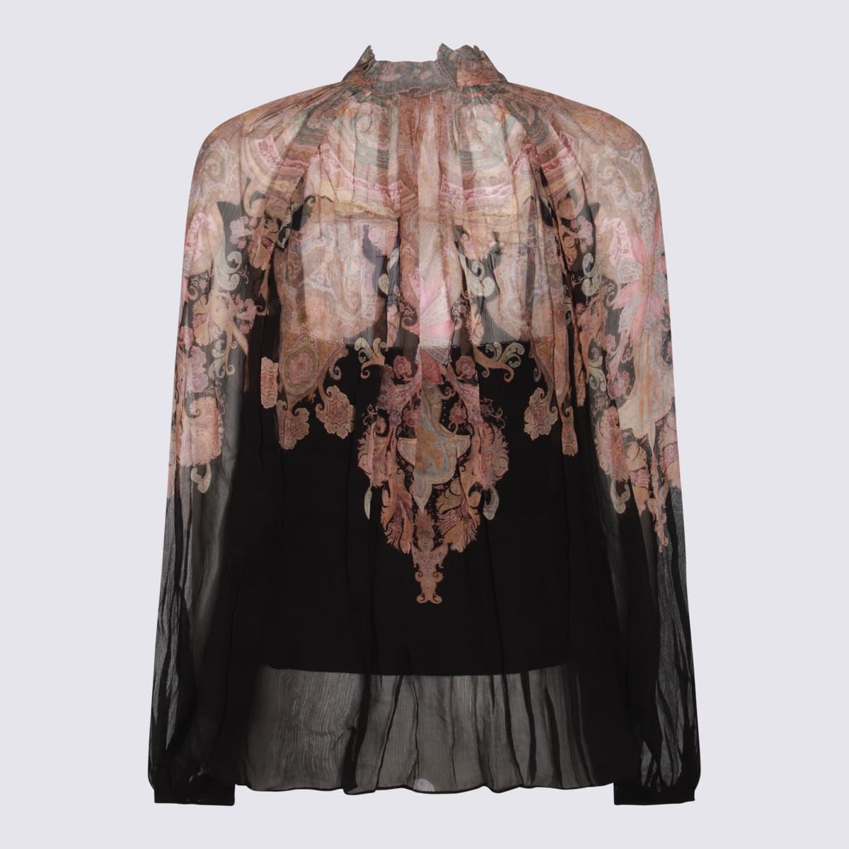 Shop Zimmermann Black Paisley Viscose Top